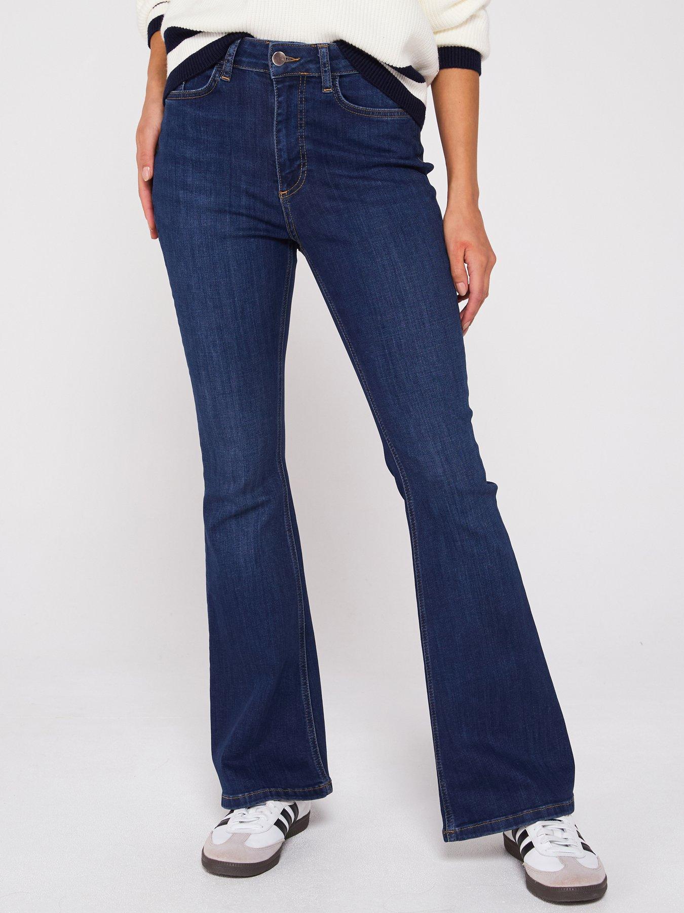 undefined High Waist Supersoft Flare Jeans - Dark Wash