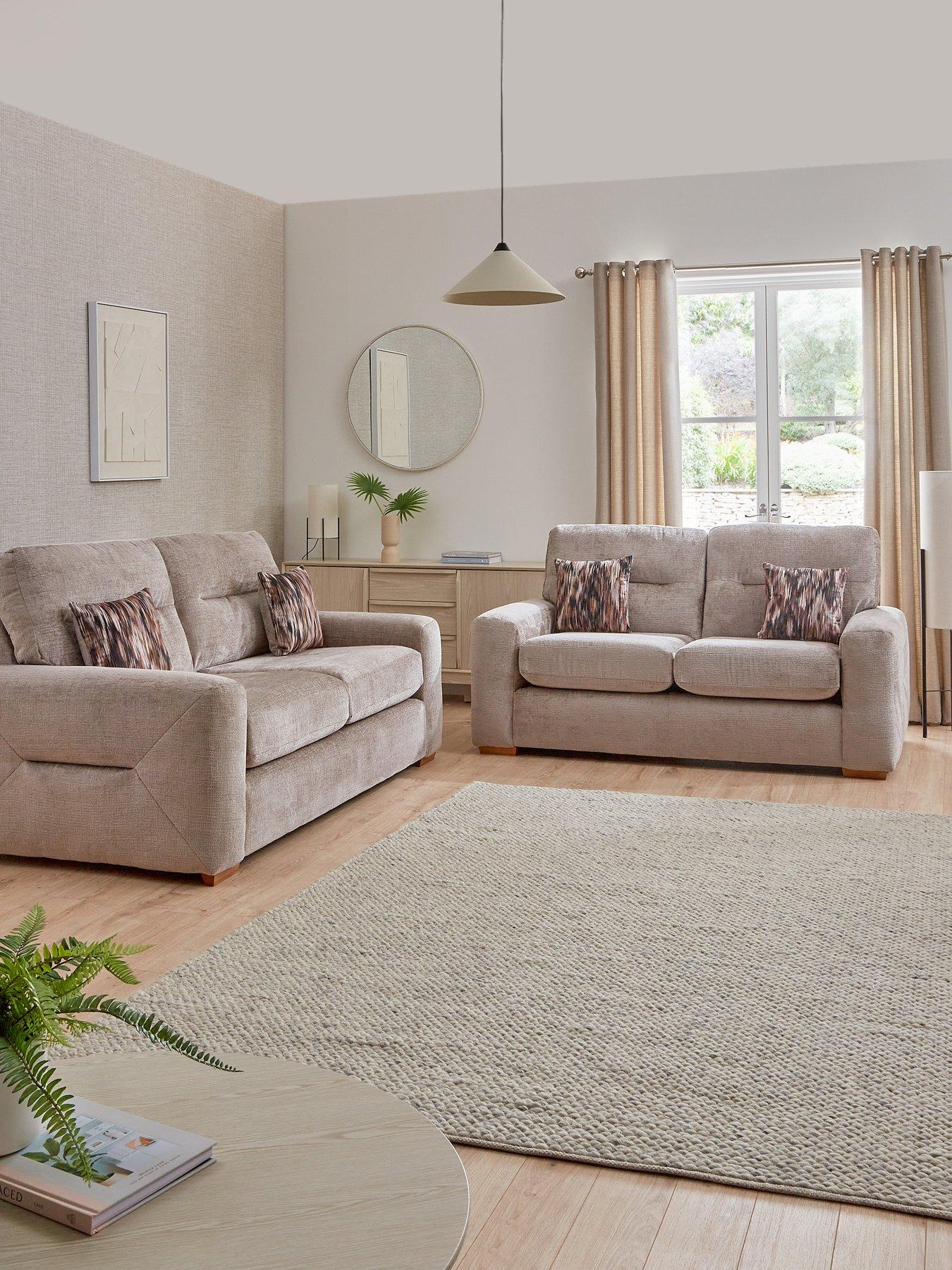 Product photograph of Very Home Melrose 3 2 Seater Fabric Sofa Set Buy Amp Save from very.co.uk