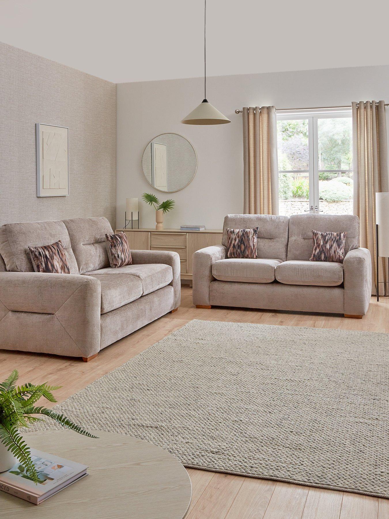 Very Home Melrose 3 + 2 Seater Fabric Sofa Set (Buy  &  SAVE!) - Made in the UK