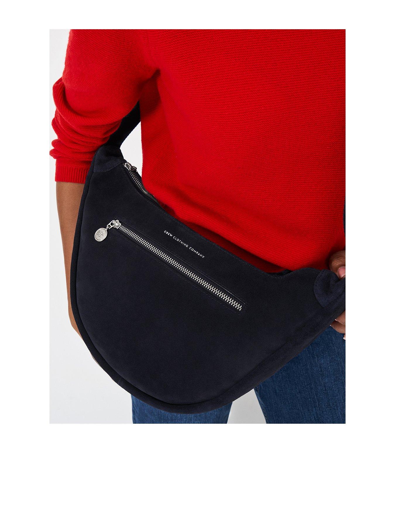 Suede Half Moon Sling Bag Navy