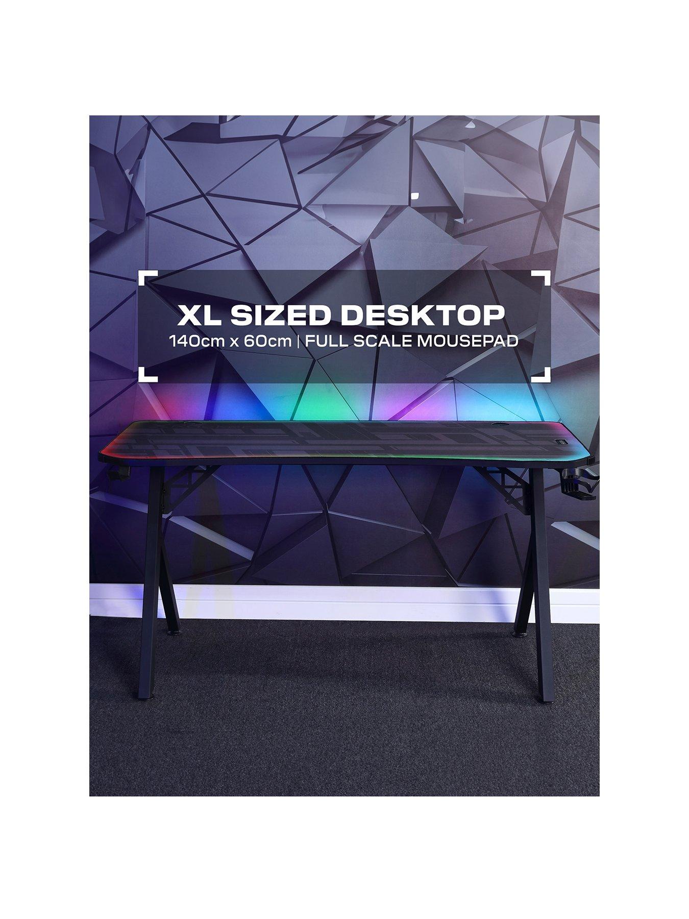 Image 2 of 6 of X Rocker Lumio XL Gaming Desk with 3 Sided app-controlled LED Lighting