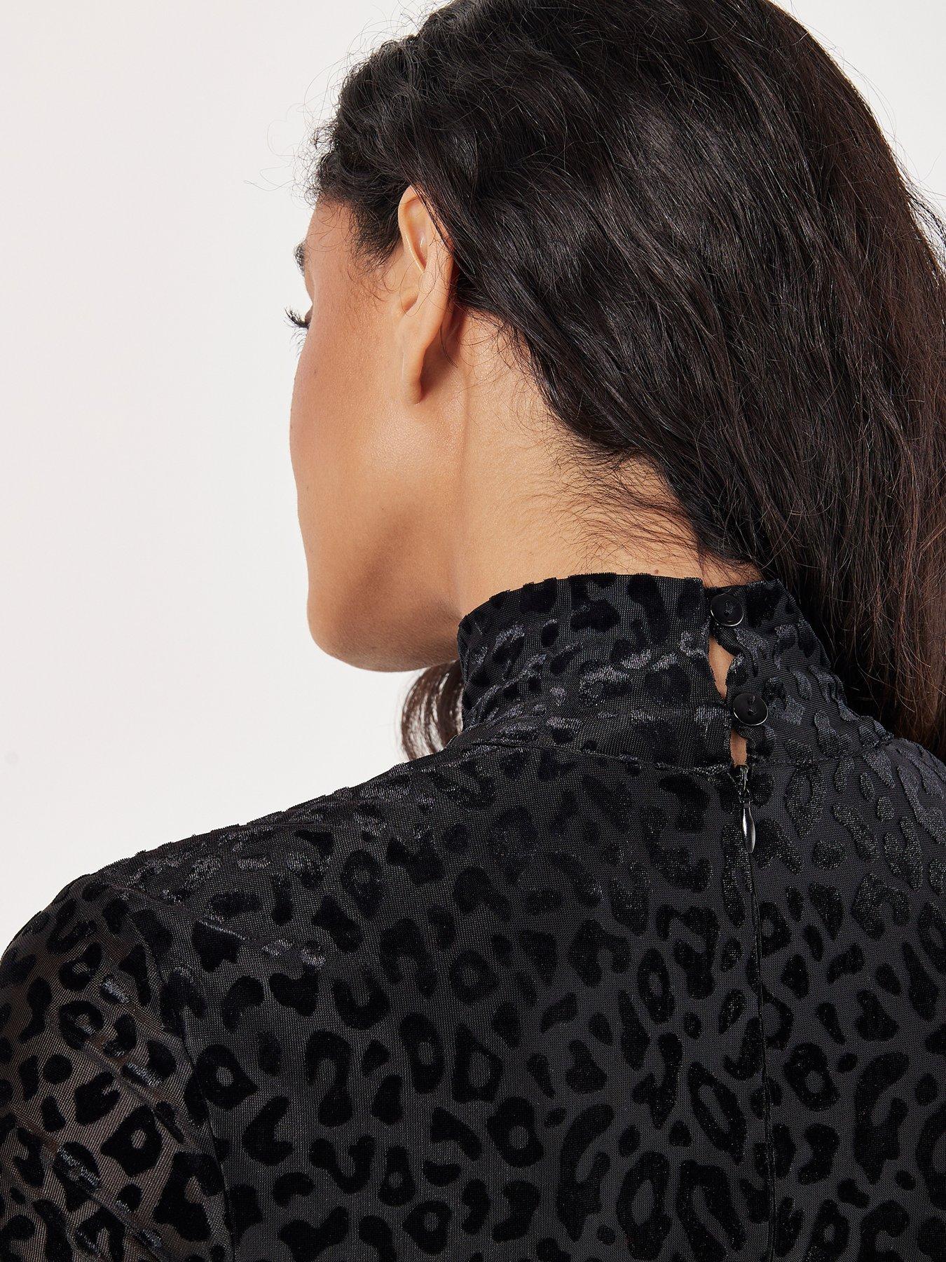 Image 4 of 4 of Apricot Animal Jacquard Ruched Bodycon Dress