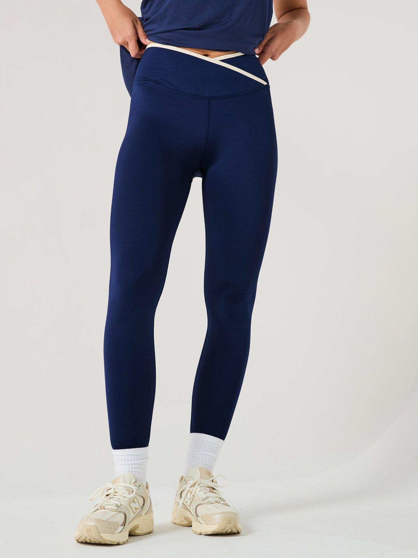 undefined Athleisure Wrap Waist Leggings - Navy