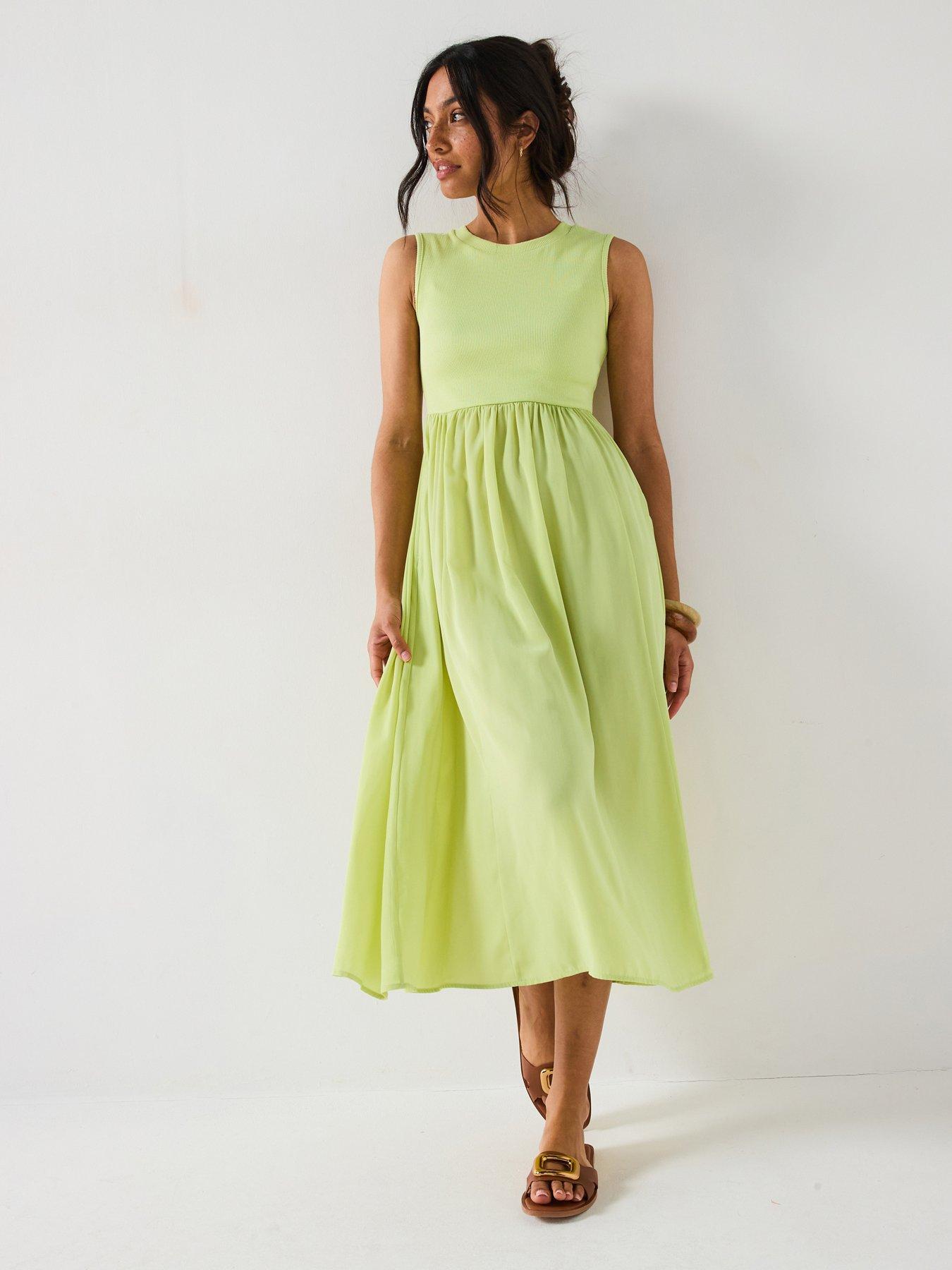 undefined Sleeveless Woven Hem Dress