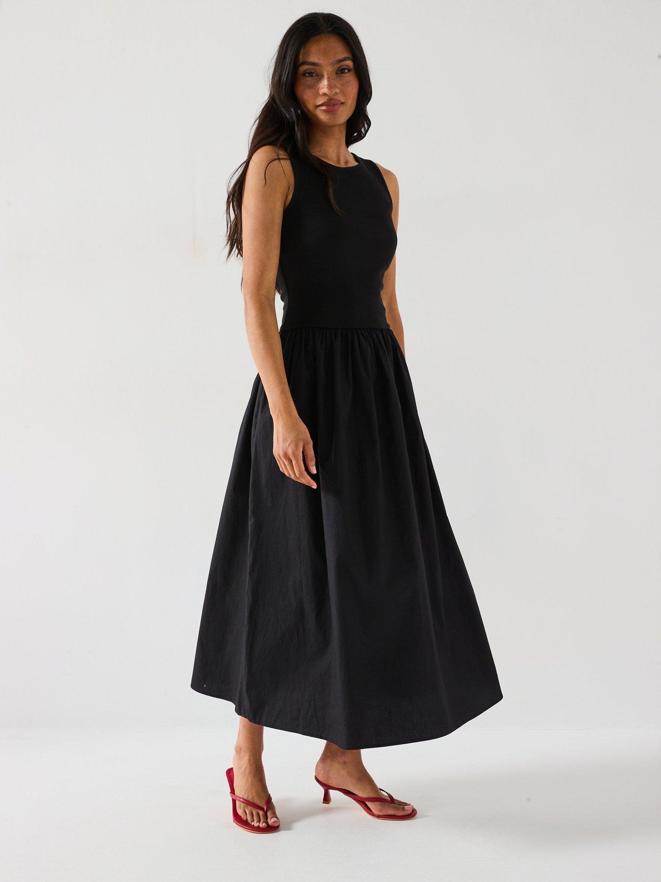 undefined Rib Woven Skirt Dress