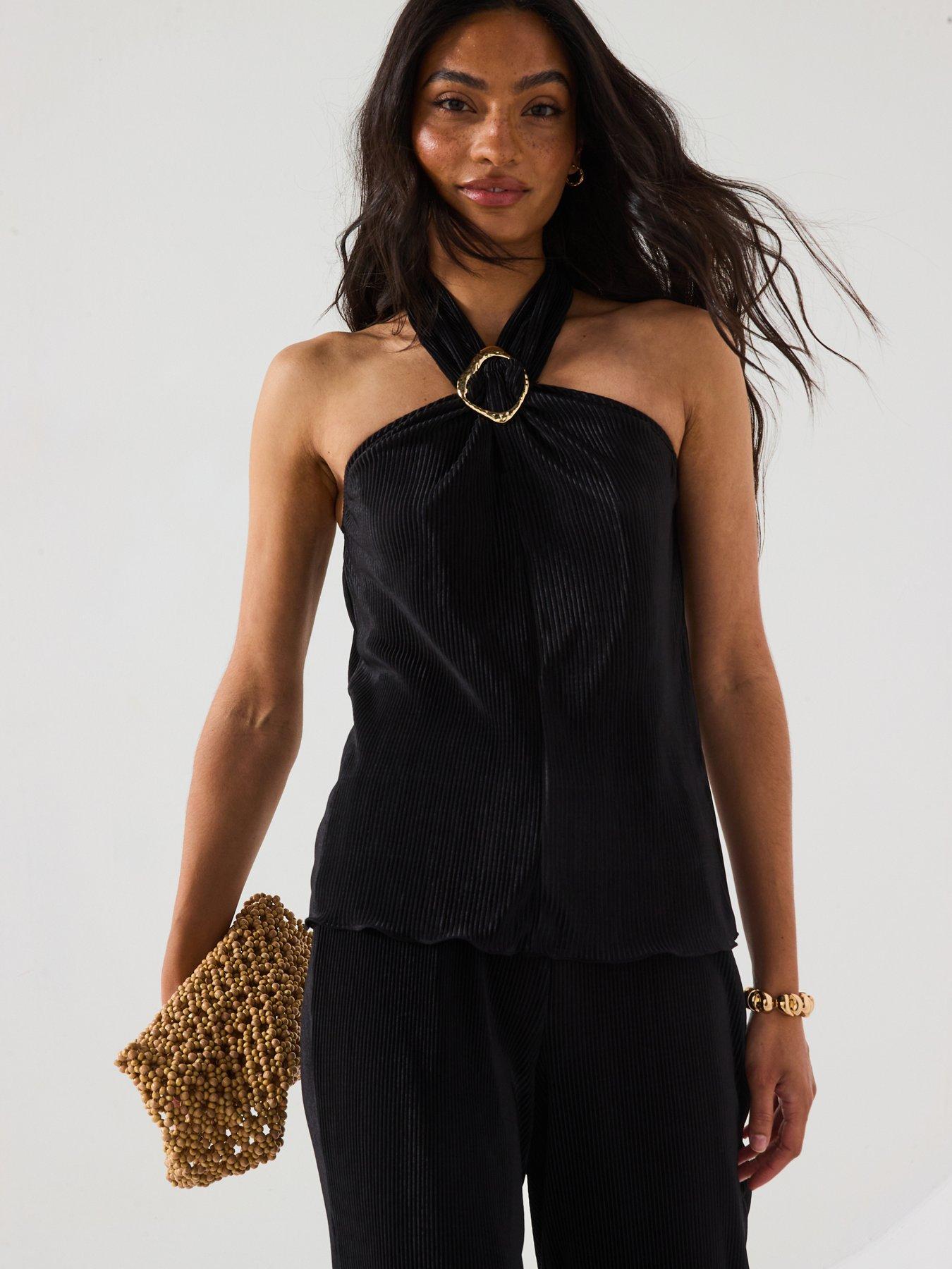 undefined Halter Co Ord Top Plisse