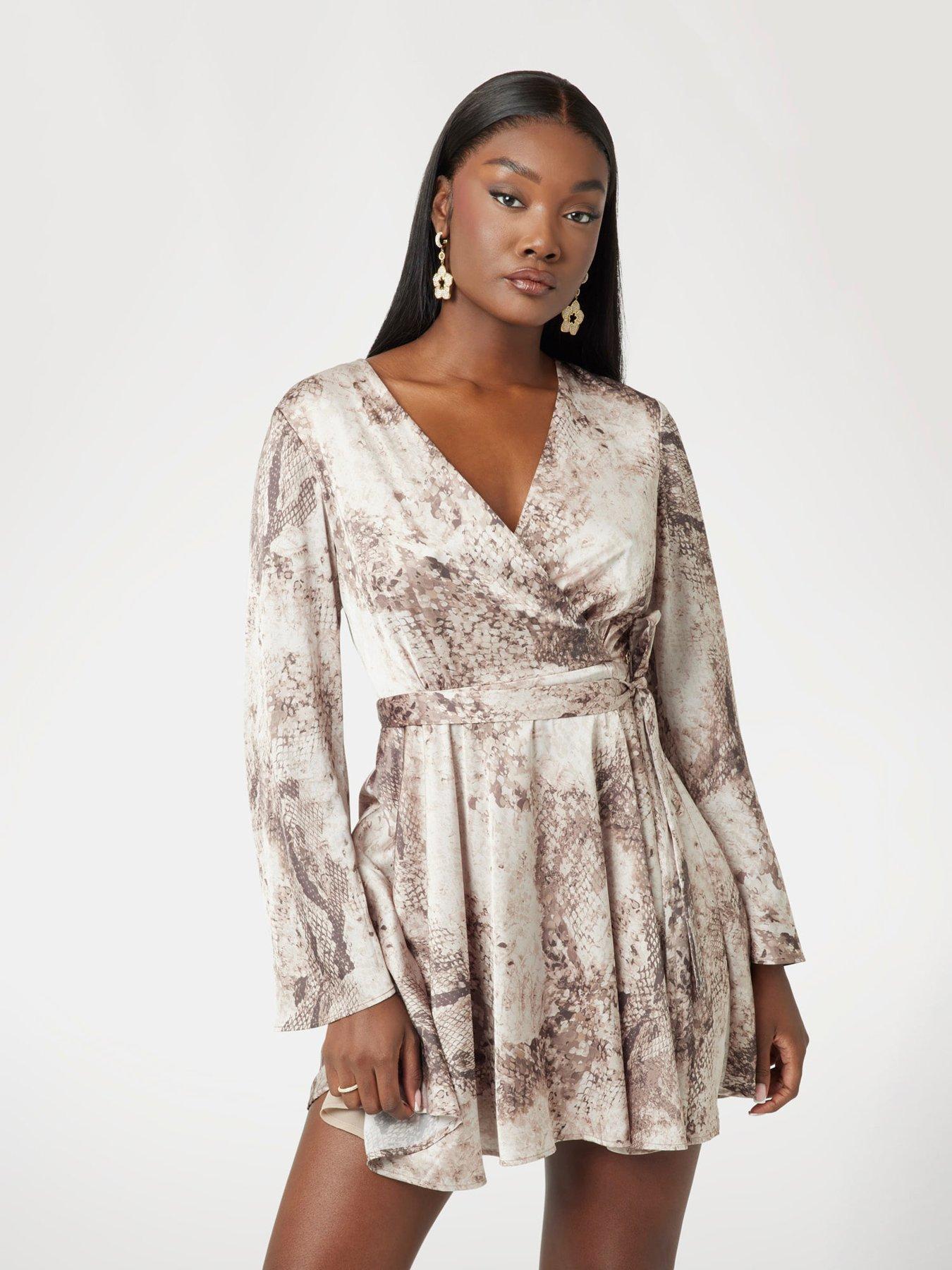 Guess Dress Beige Pink Faux Wrap A Beautiful Spring/summer Maxi