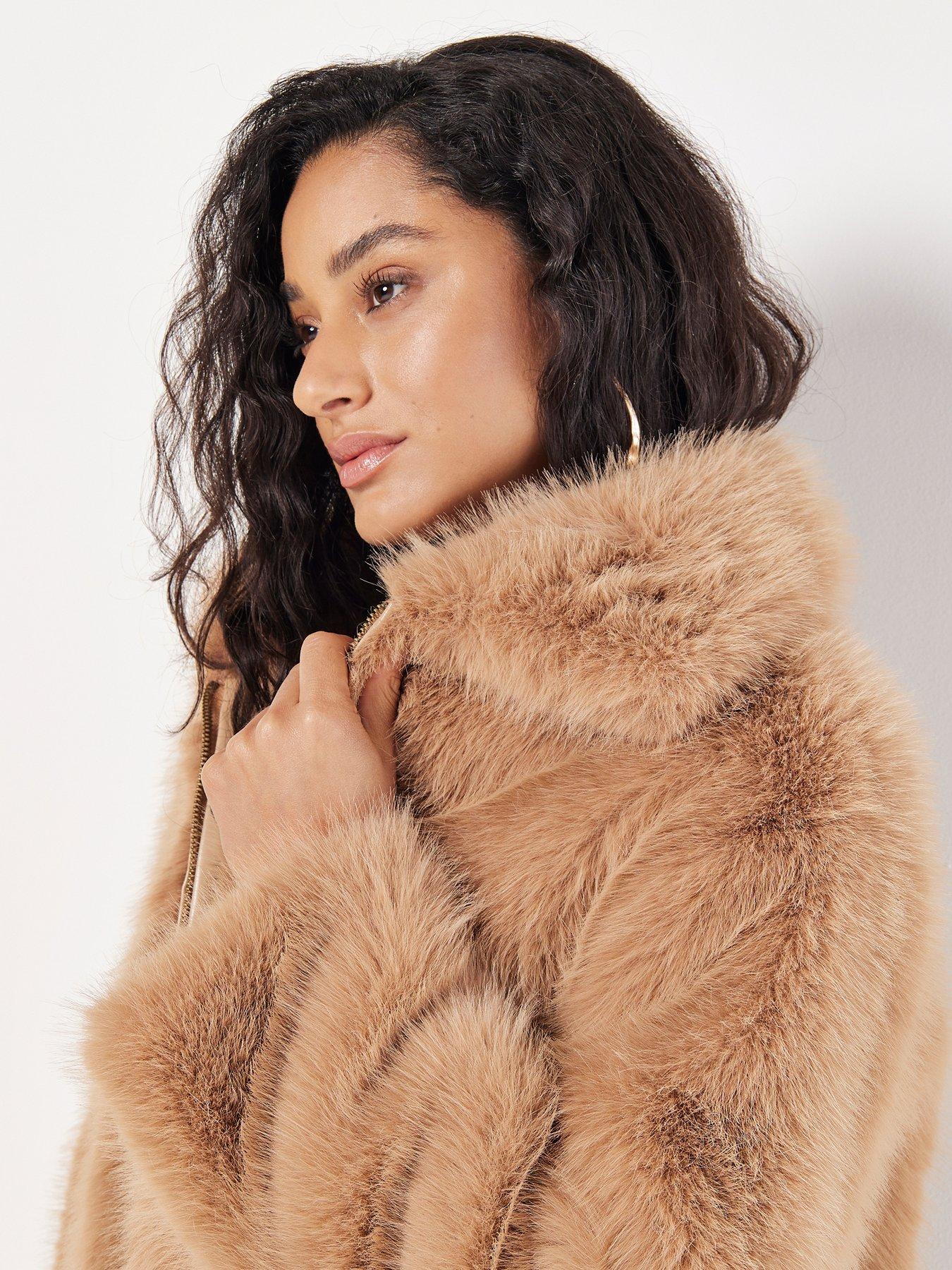 Image 4 of 5 of Apricot Opulent Fur Zip Jacket