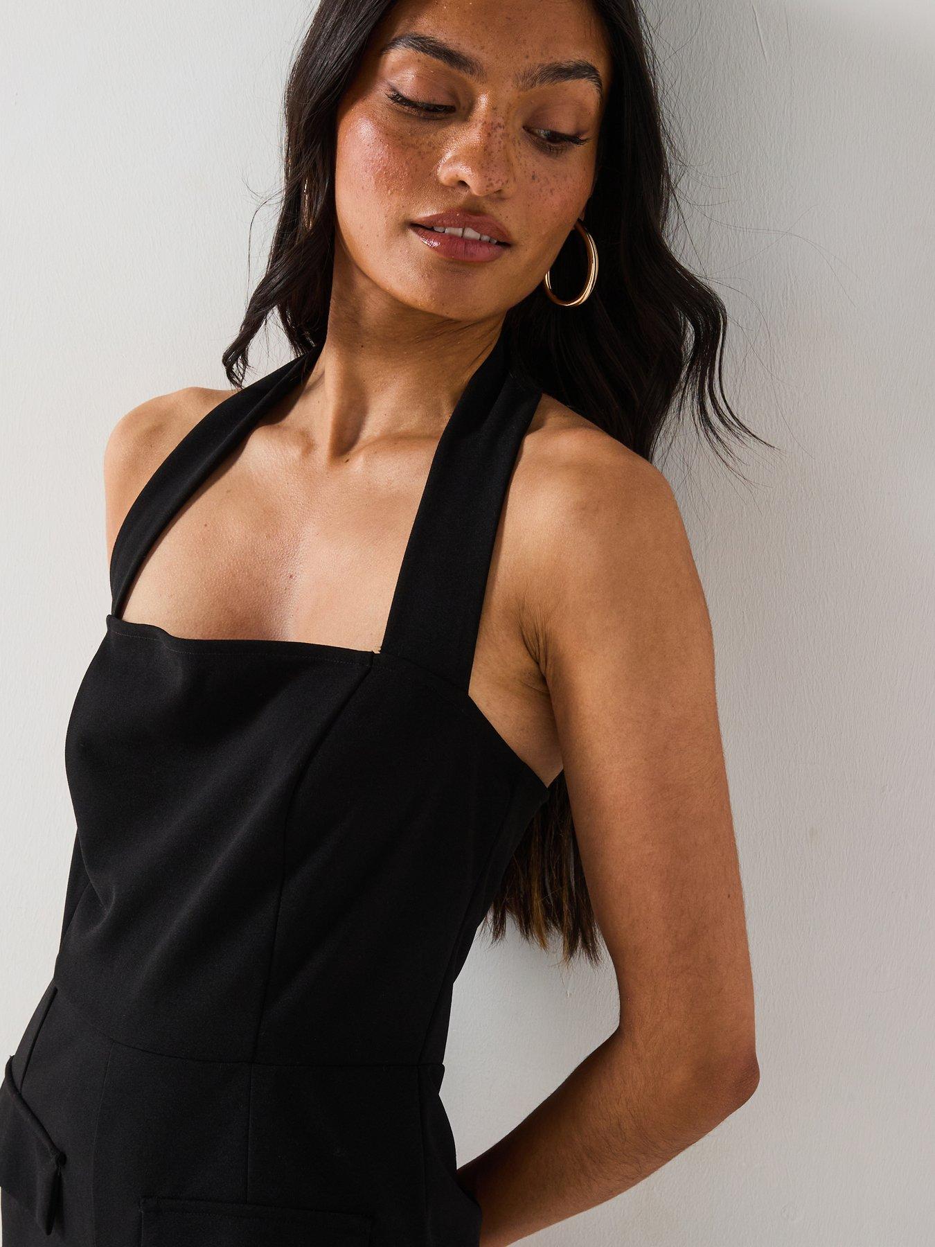 V by Very Halterneck Jumpsuit Black Very