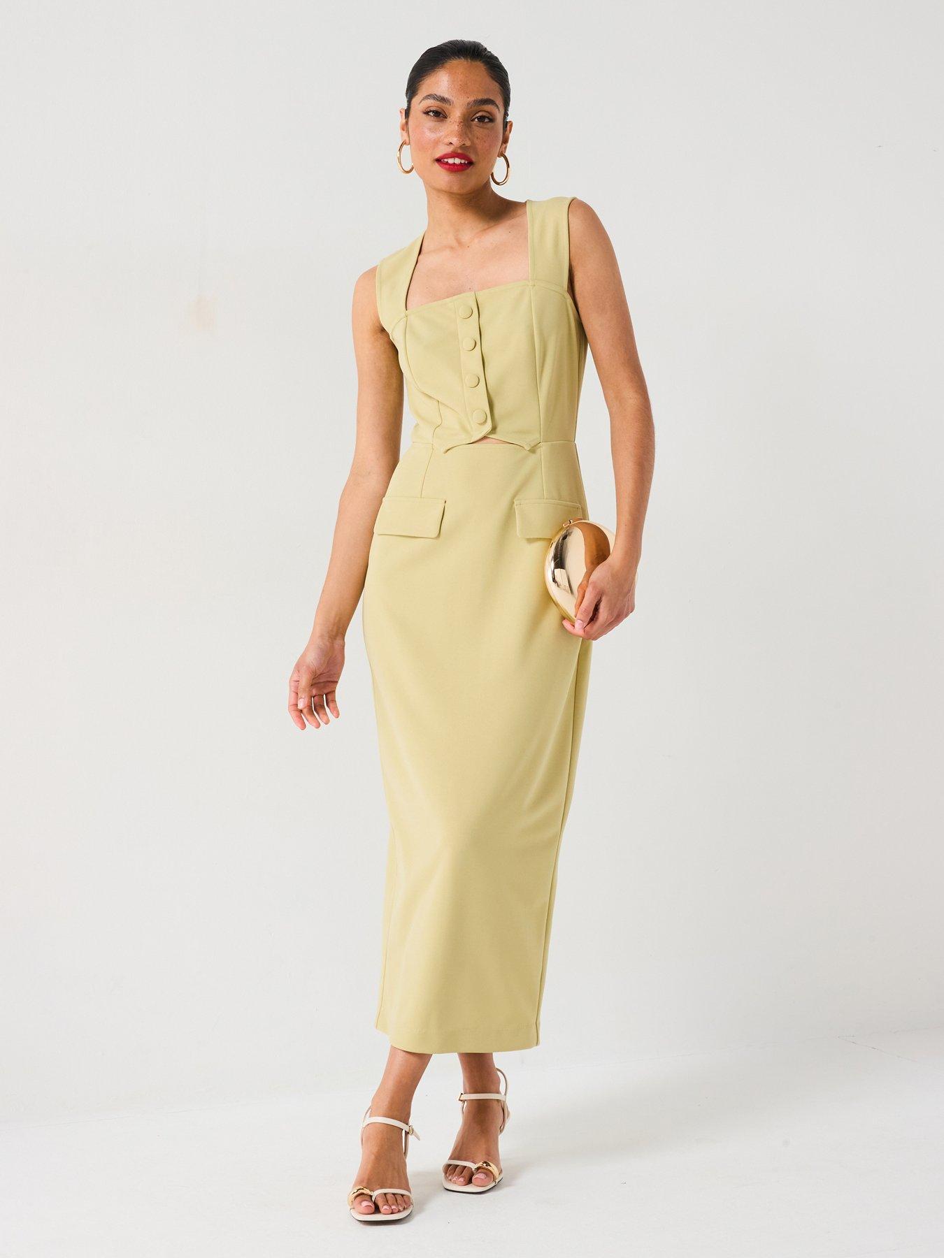 undefined Button Cut Out Dress