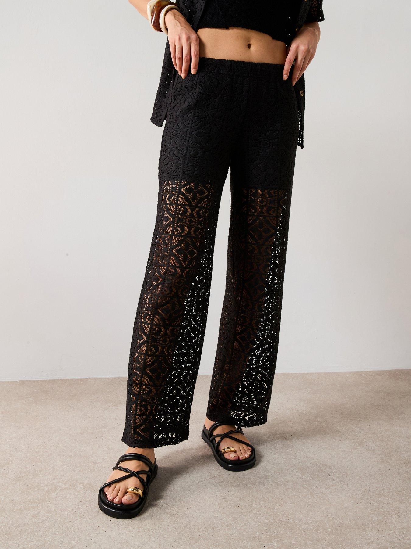 undefined Lace Co-Ord Bottoms - Black