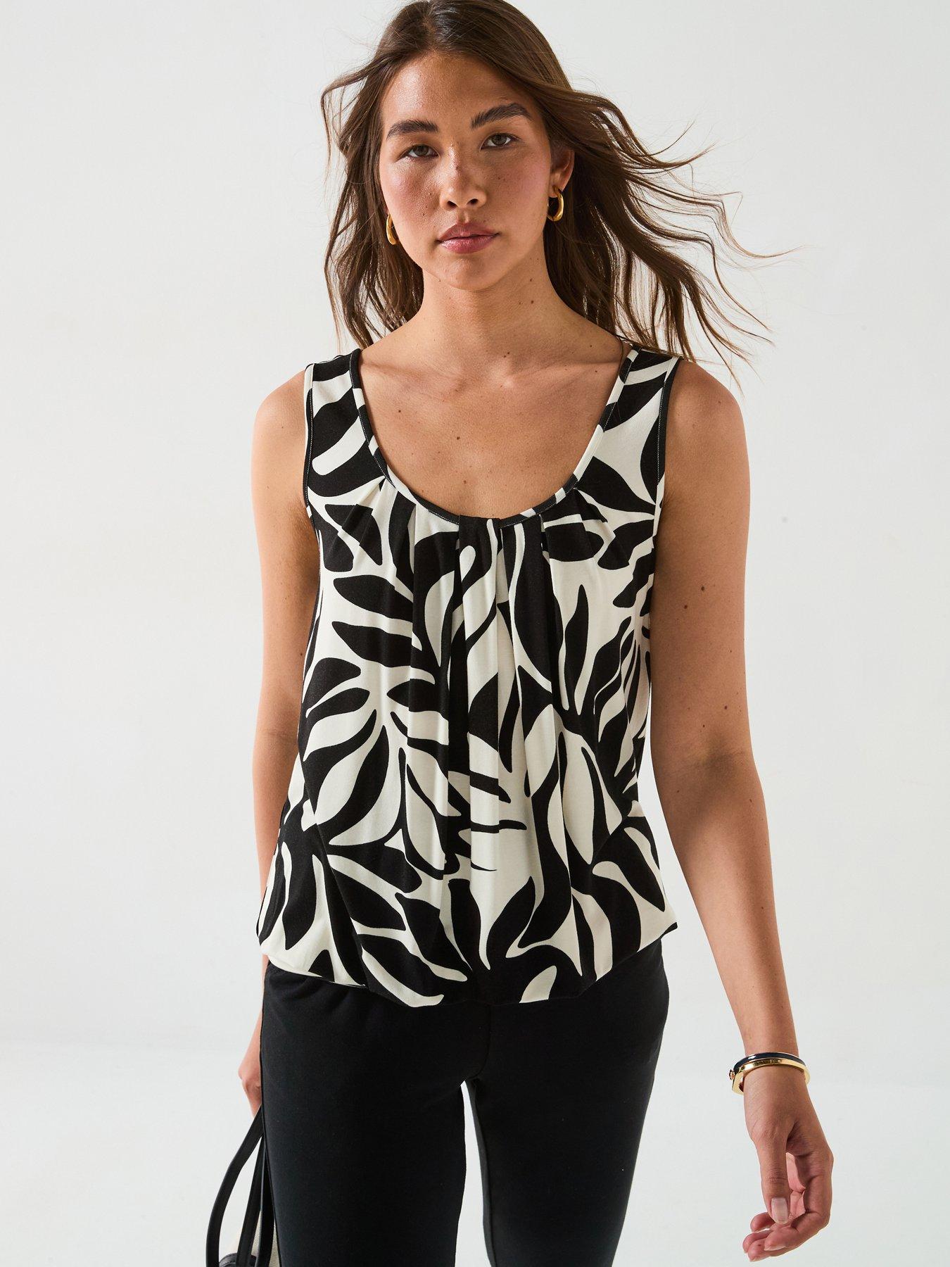 undefined Bubble Hem Vest Top - Print