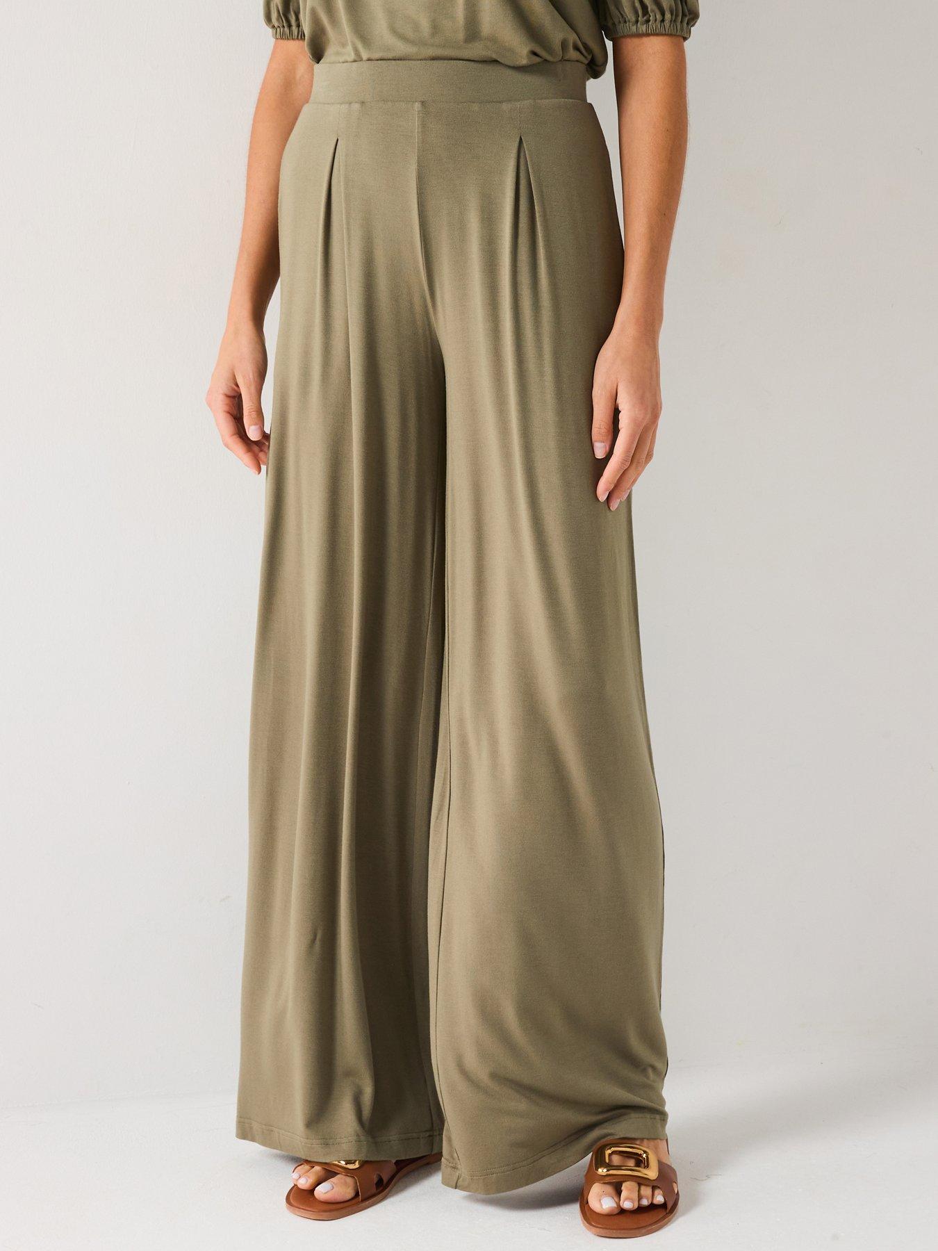 undefined High Waisted Wide Leg Trouser