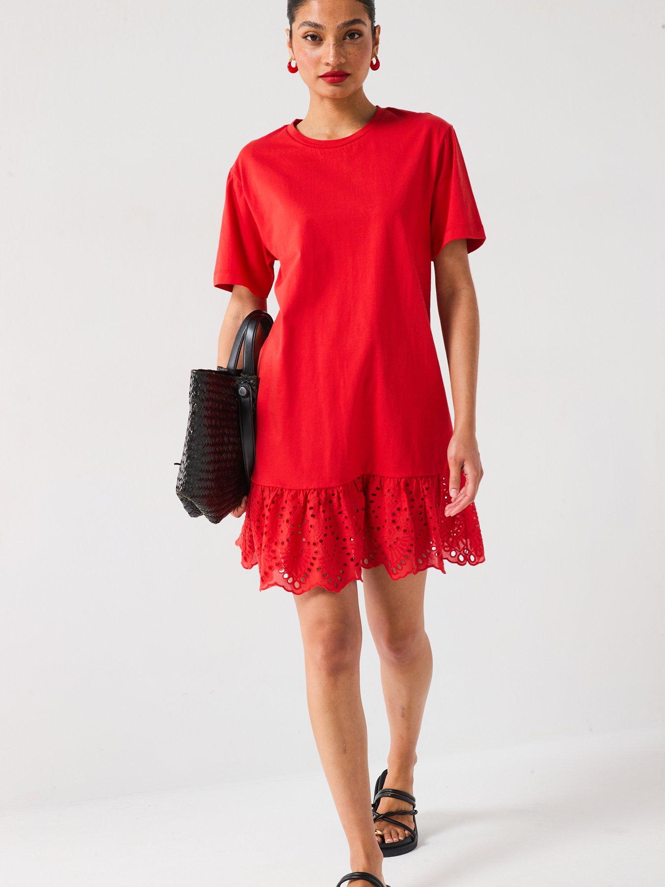 Image 5 of 6 of Everyday Broderie Hem Mini Dress