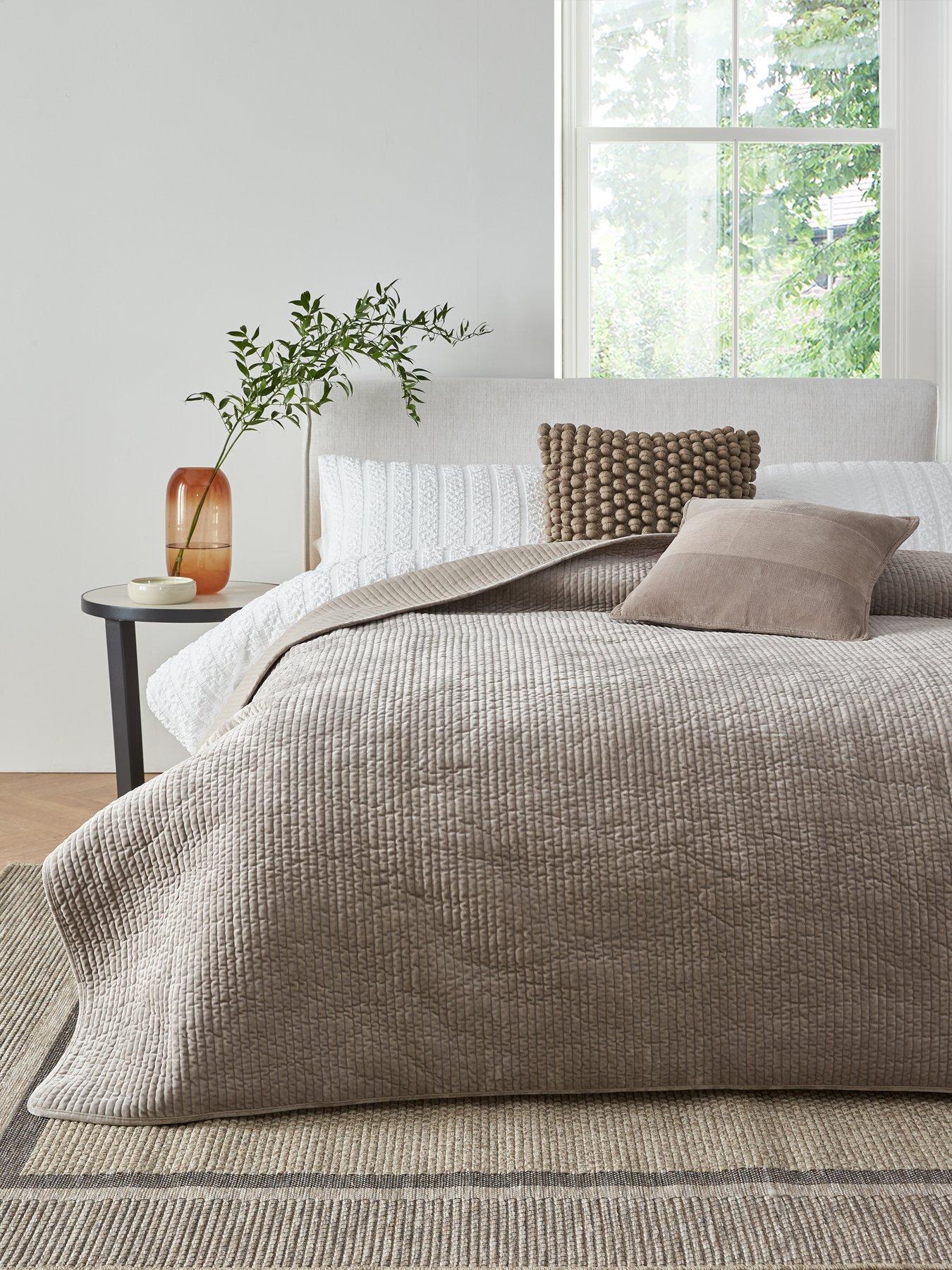 undefined Velvet Stripe Bedspread Throw