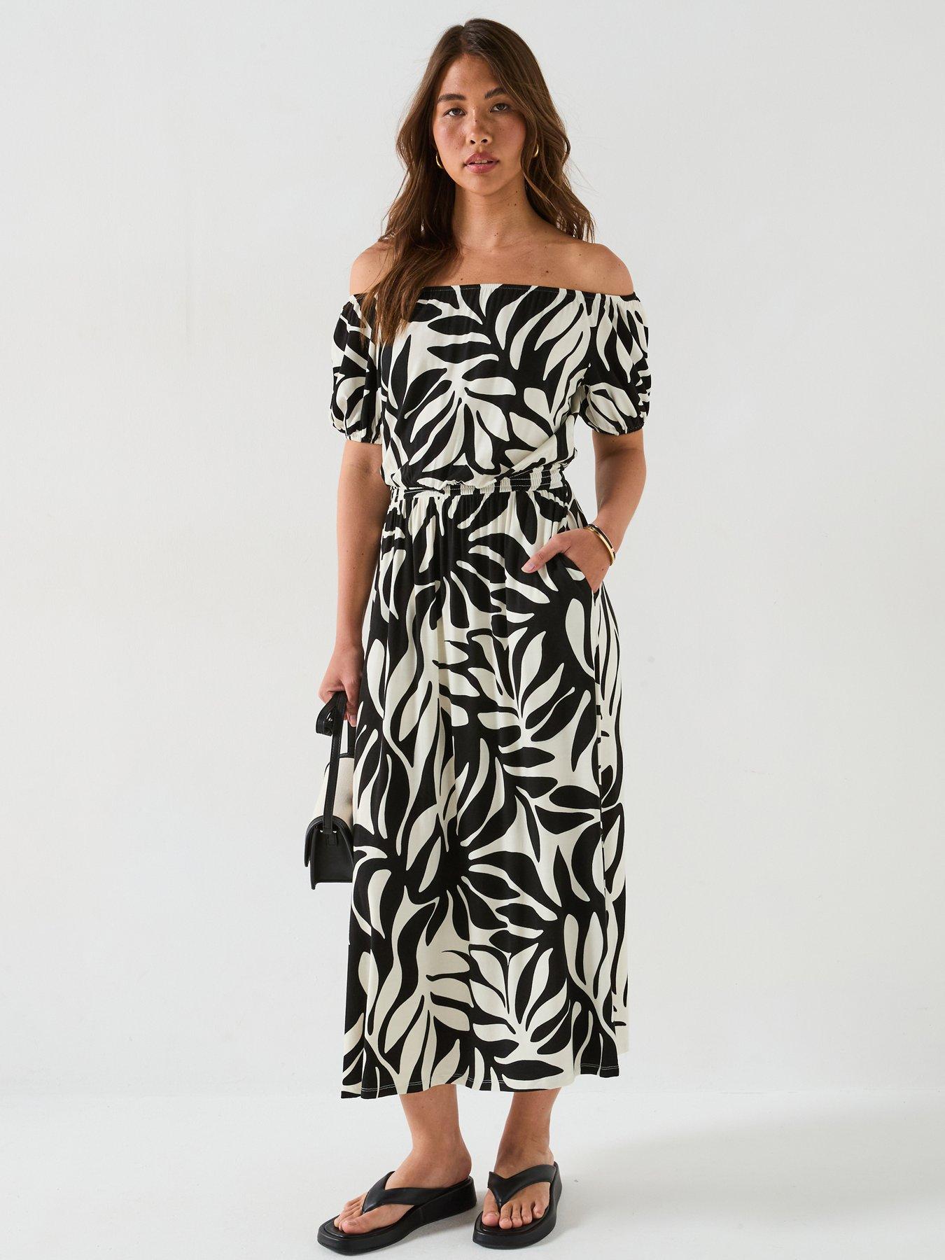 undefined Bardot Tiered Midaxi Dress