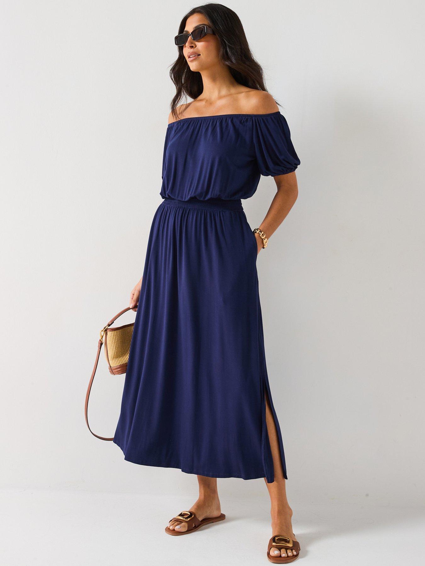 undefined Bardot Tiered Midaxi Dress