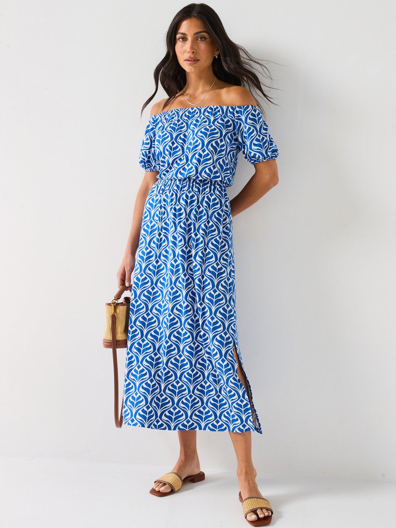 undefined Bardot Tiered Midaxi Dress