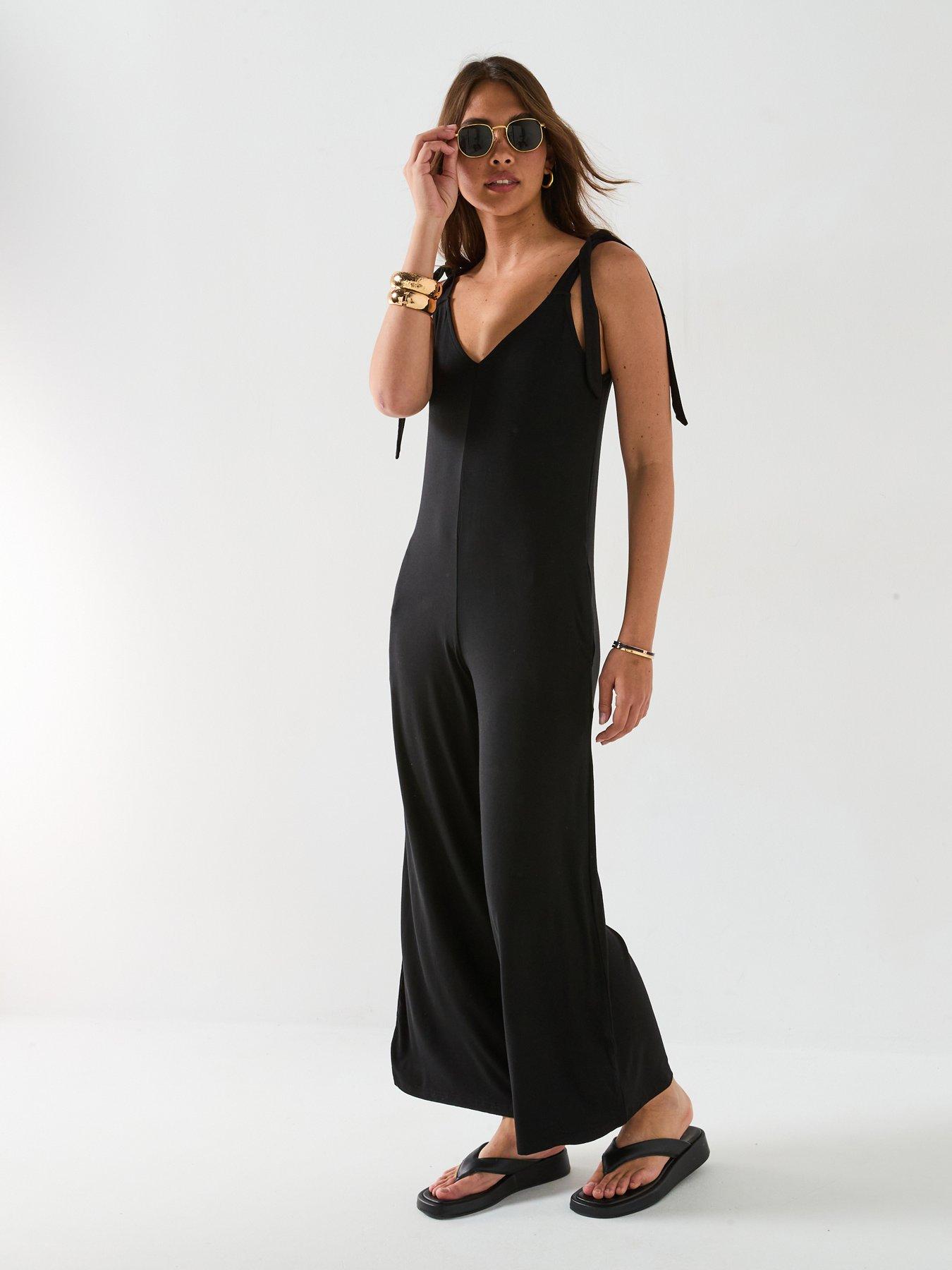 Relaxed Shoulder Tie Jumpsuit