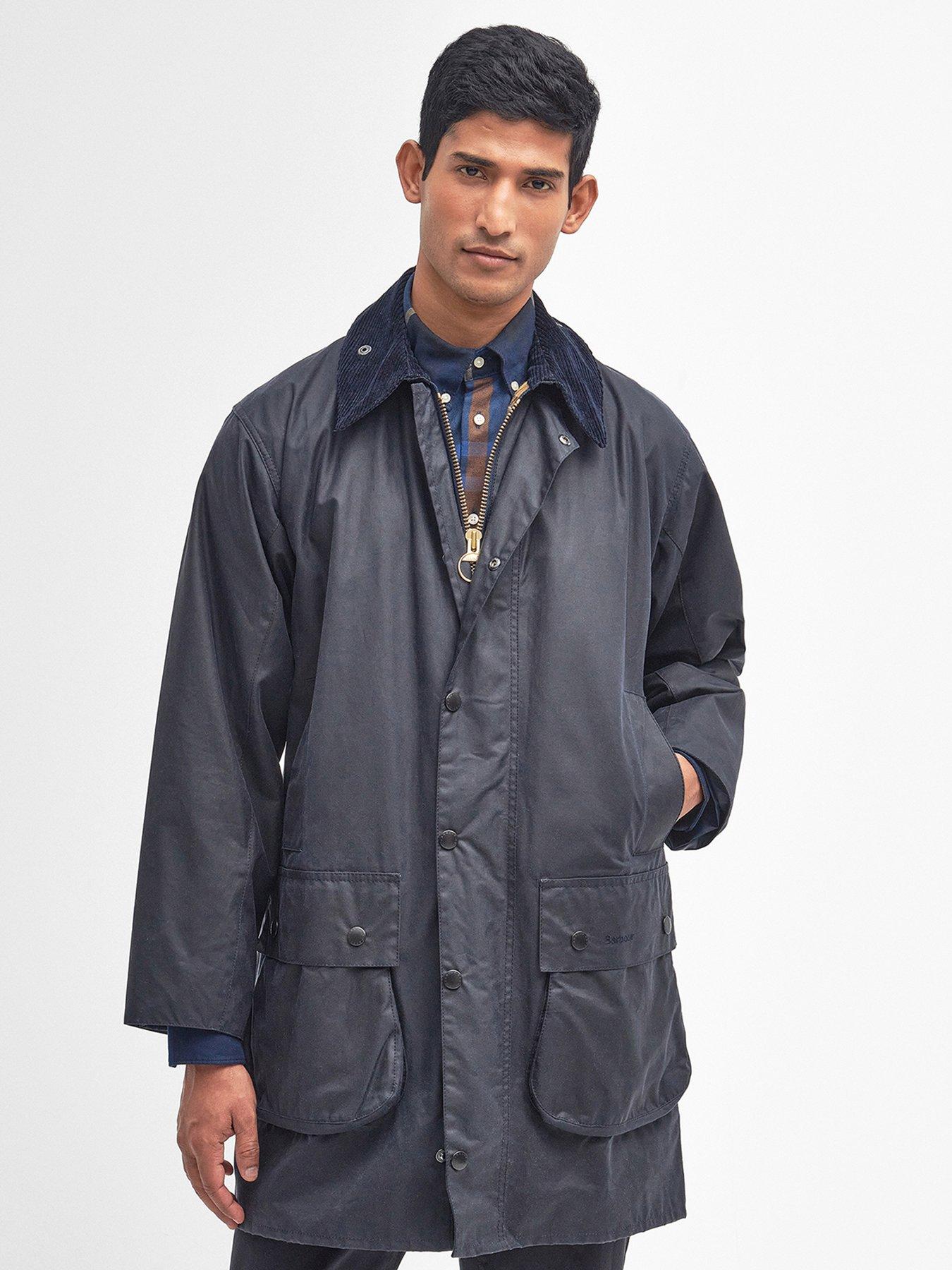 undefined Border Wax Jacket - Navy
