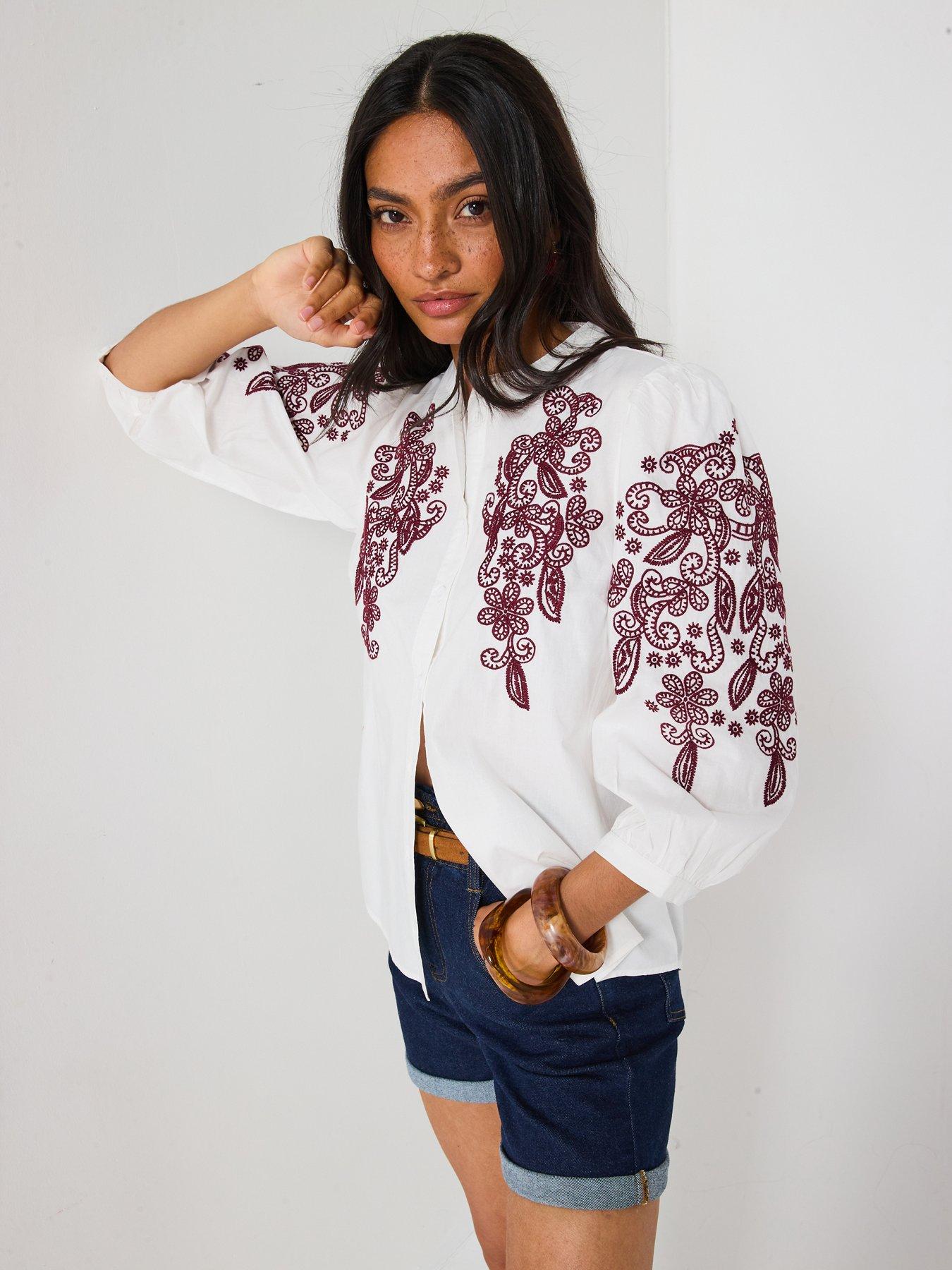 Vesper Embroidered Blouse White