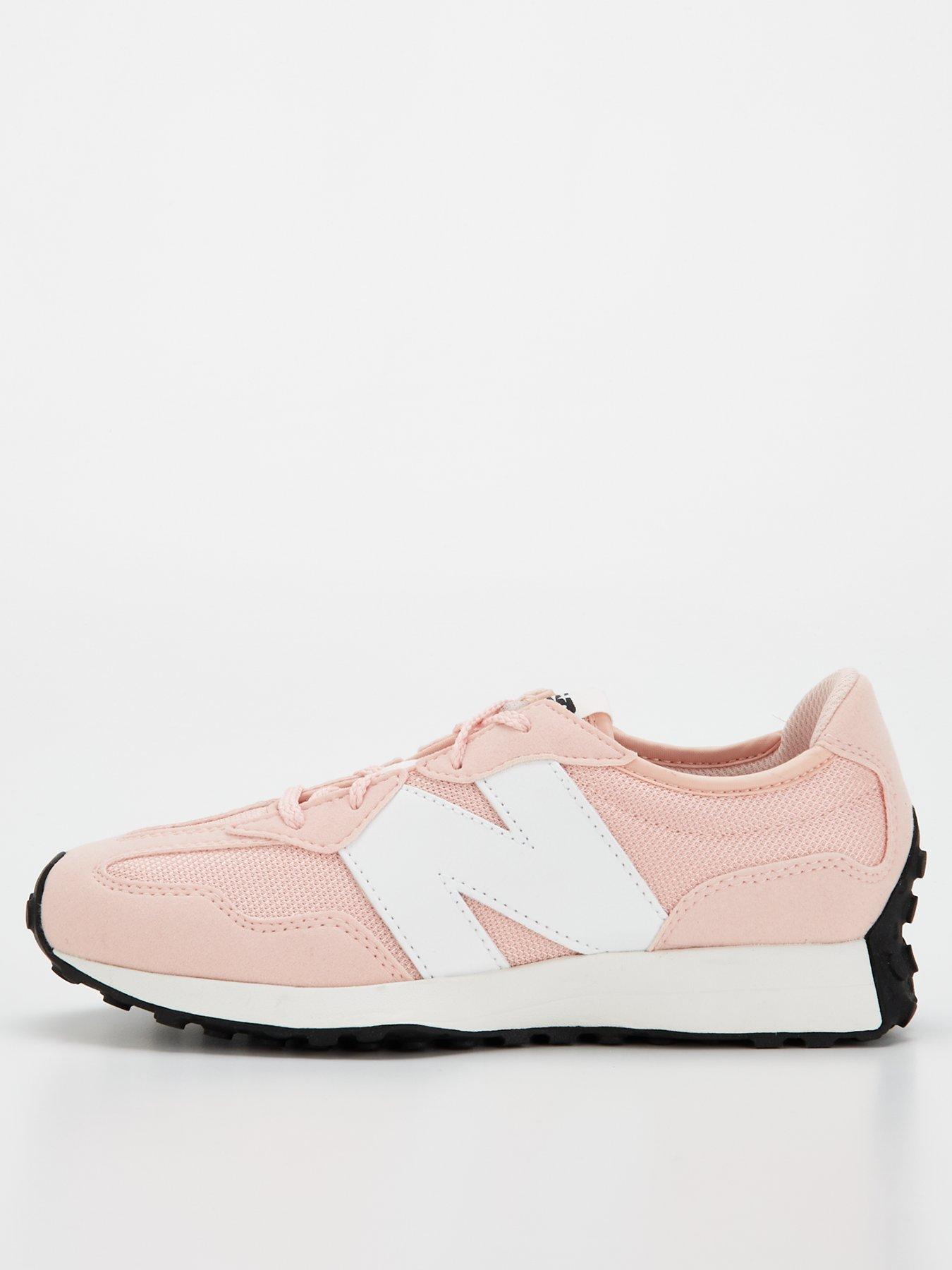 New Balance Junior Girls' 327 Trainers, Pink/White, Size 5.5 Older