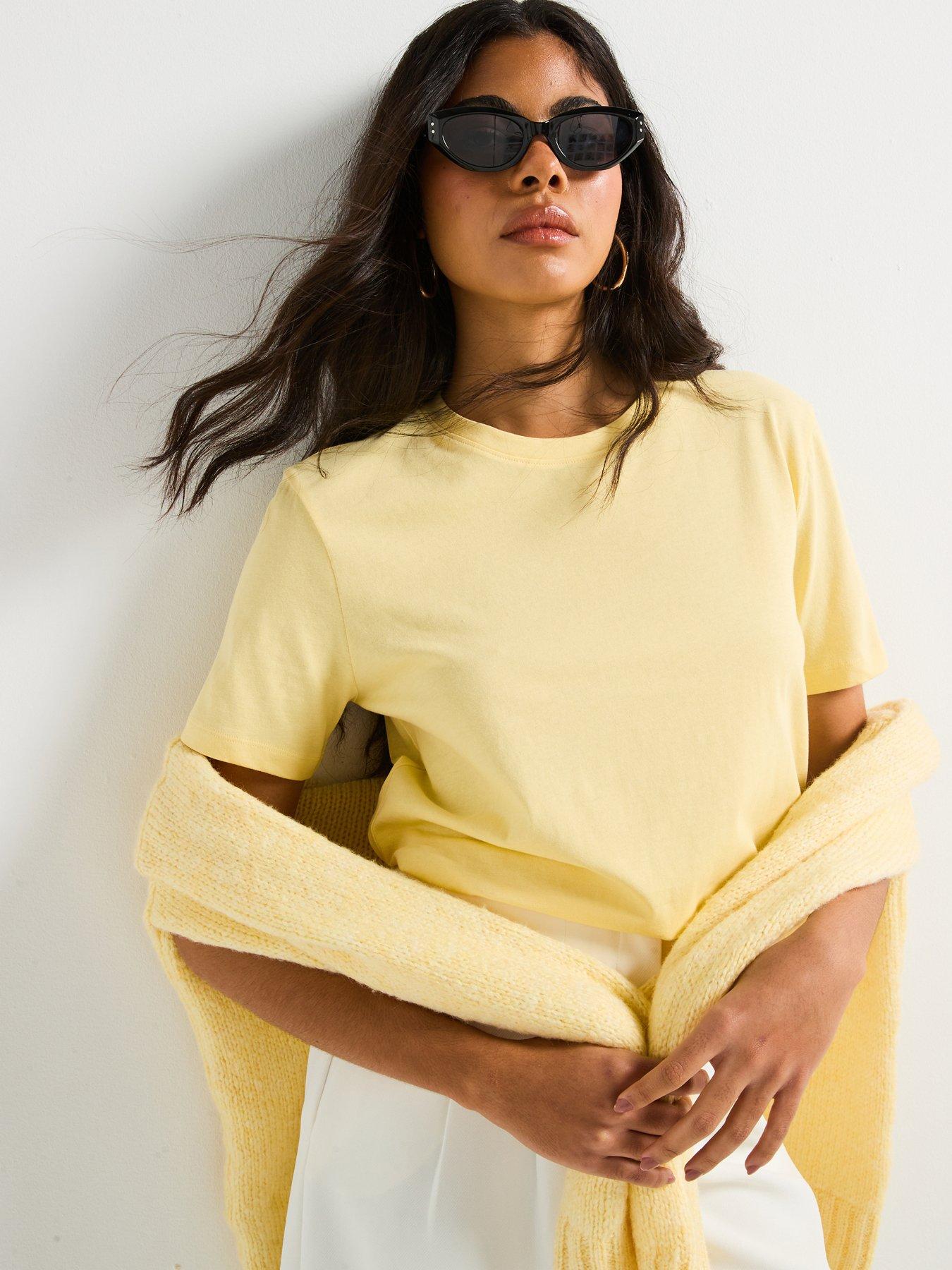 Image 1 of 6 of V by Very The Essential Crew Neck T-Shirt - Yellow