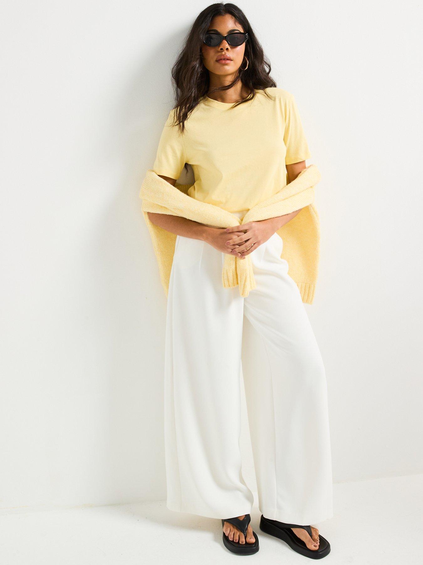 Image 3 of 6 of V by Very The Essential Crew Neck T-Shirt - Yellow