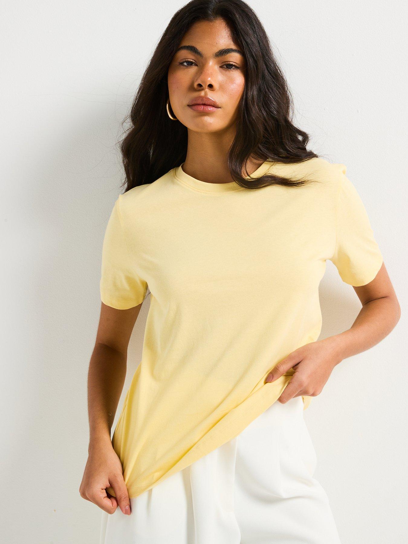 Image 4 of 6 of V by Very The Essential Crew Neck T-Shirt - Yellow