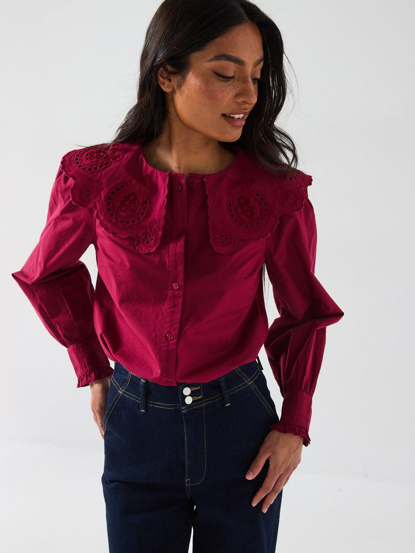 undefined Broderie Collar Blouse