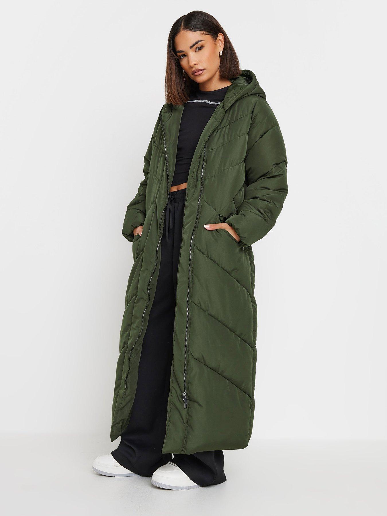 PixieGirl Petite Maxi Padded Coat Green Very