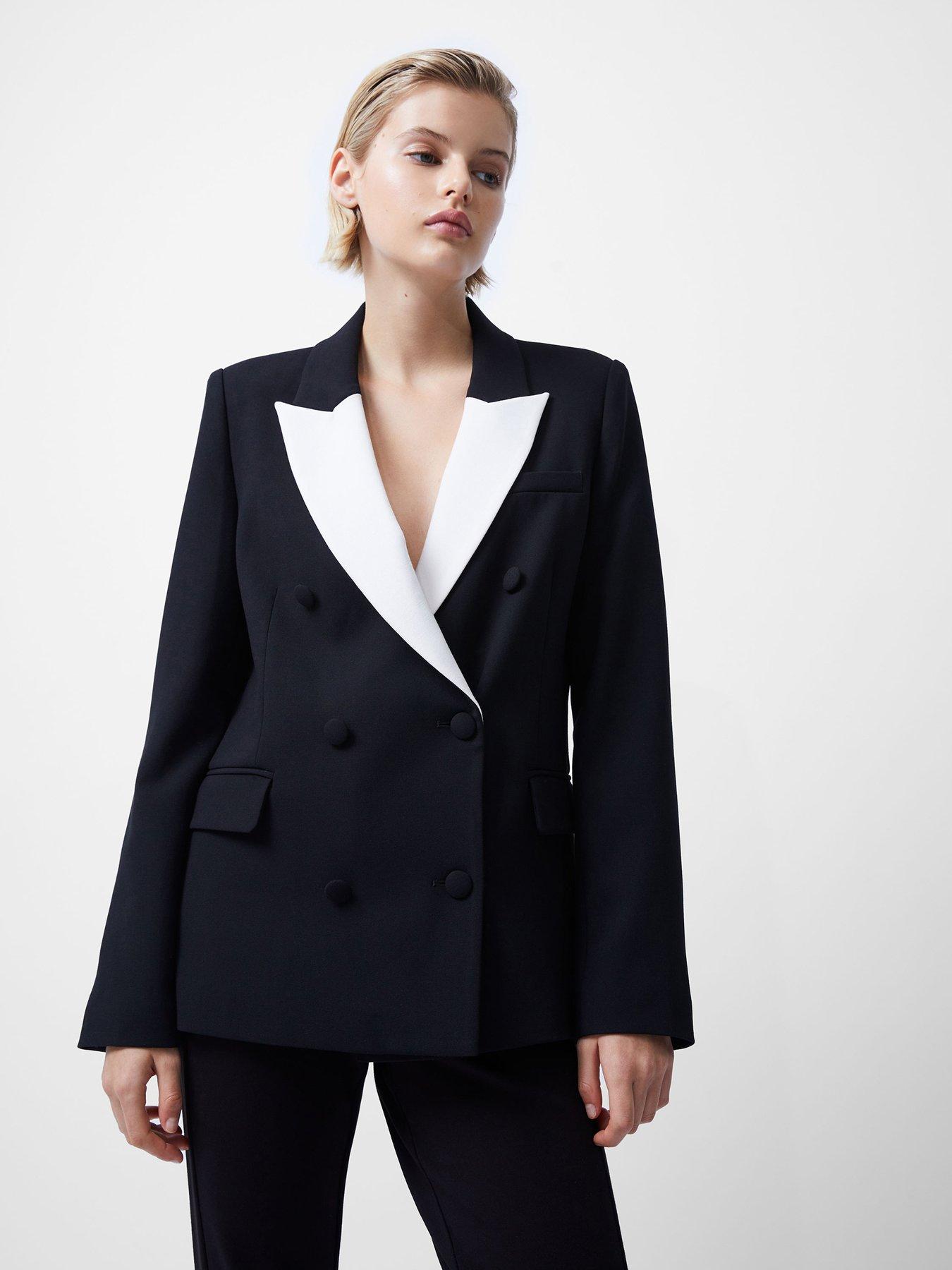 Double Breasted Tailored Blazer Black