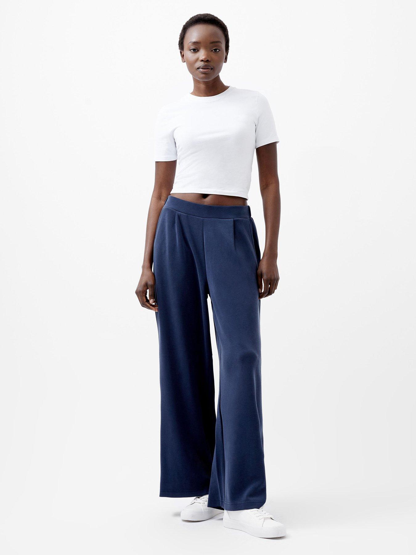 undefined Wide Leg Trousers With Pockets - Blue