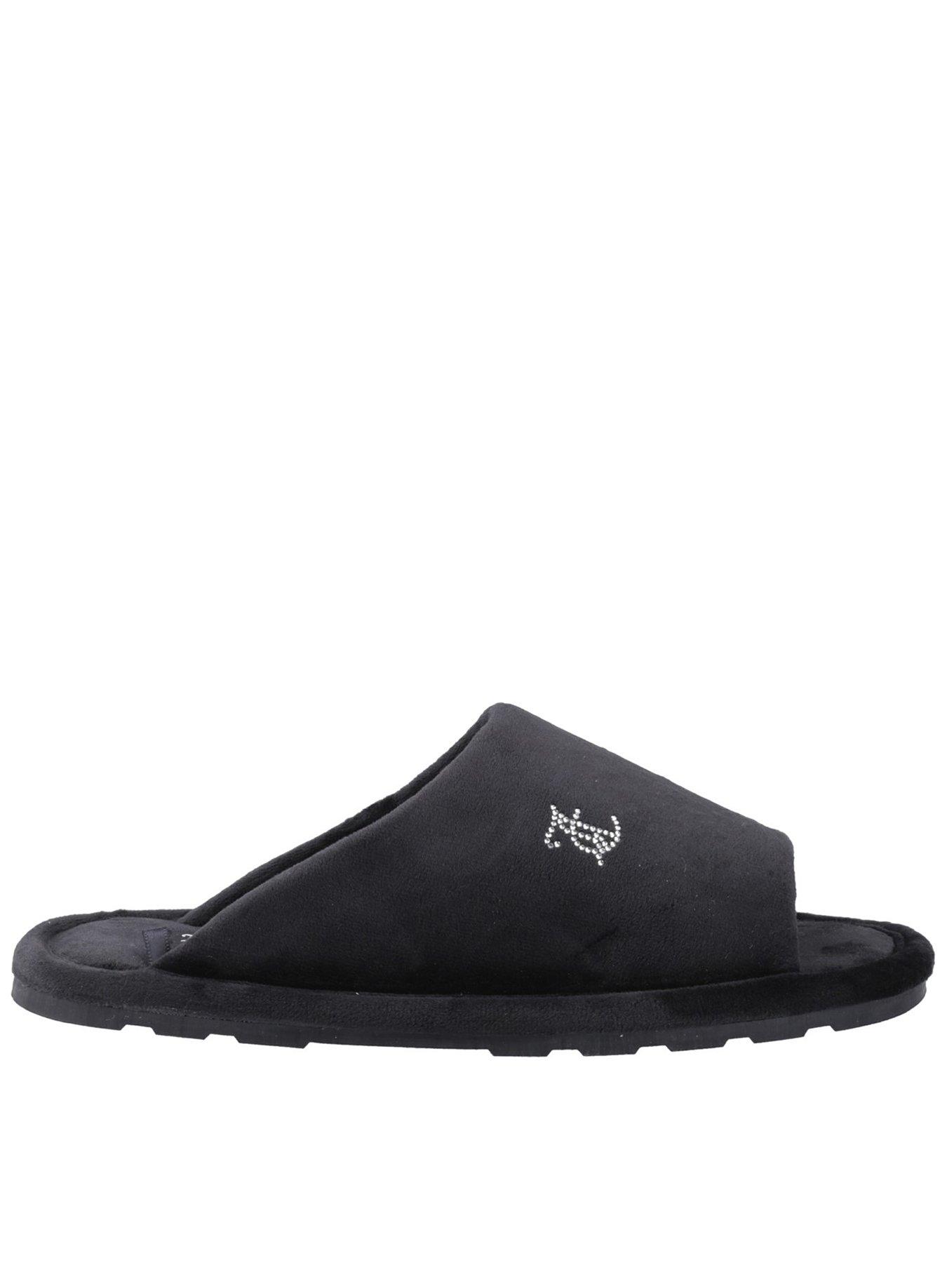 Juicy Couture Vivien Velour Padded Slipper - Black