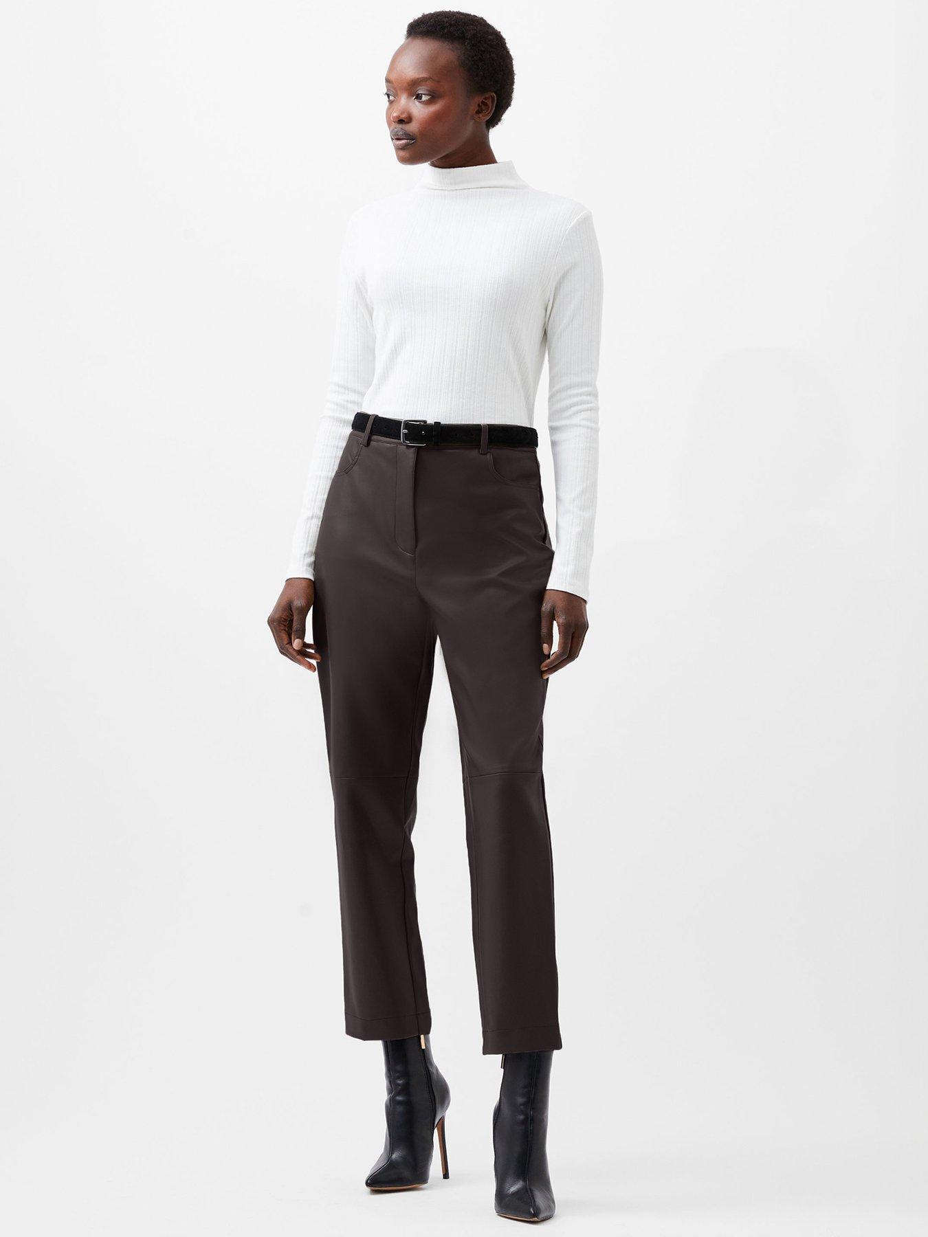 undefined Pu Tapered Trousers - Brown