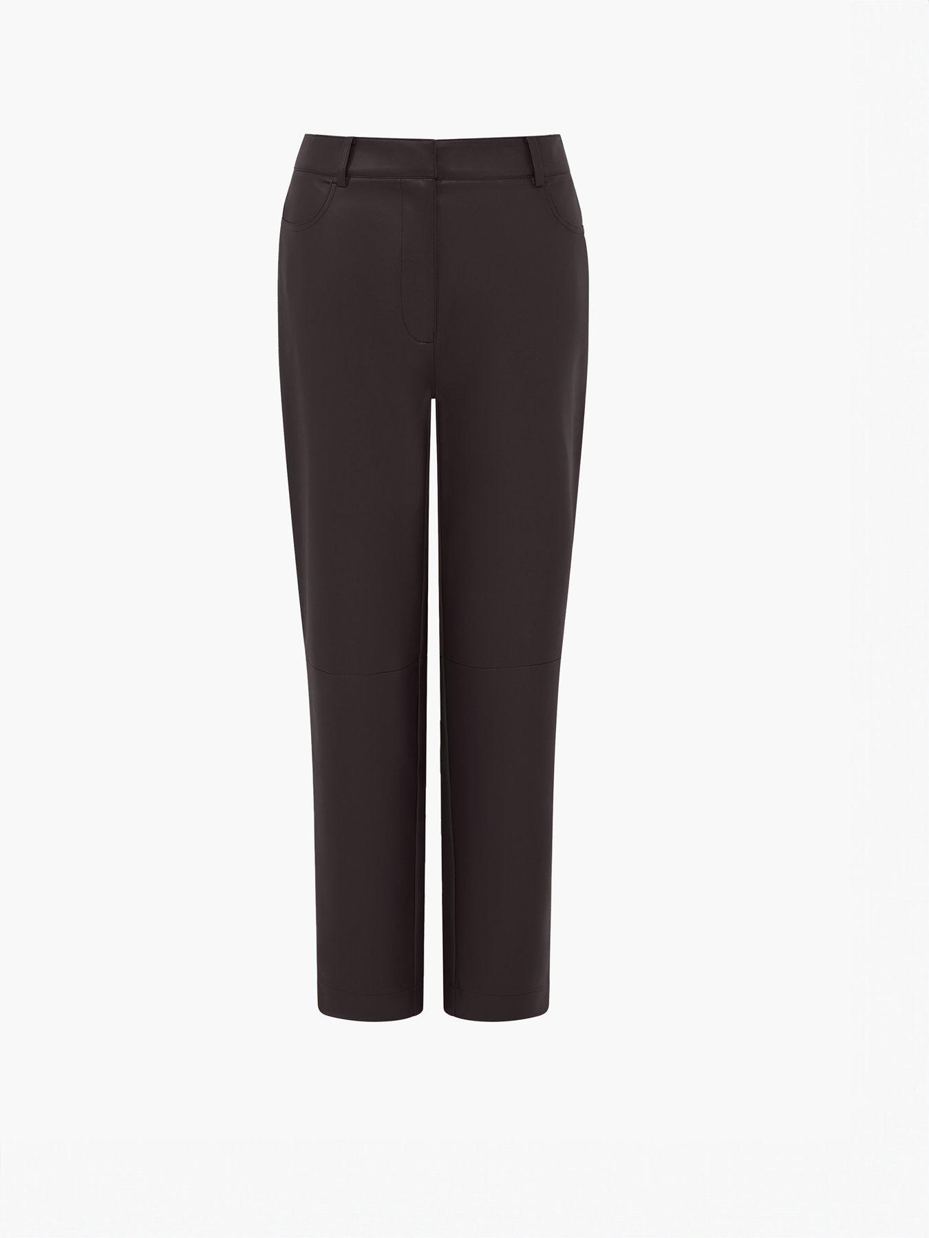 Image 4 of 4 of French Connection Pu Tapered Trousers - Brown