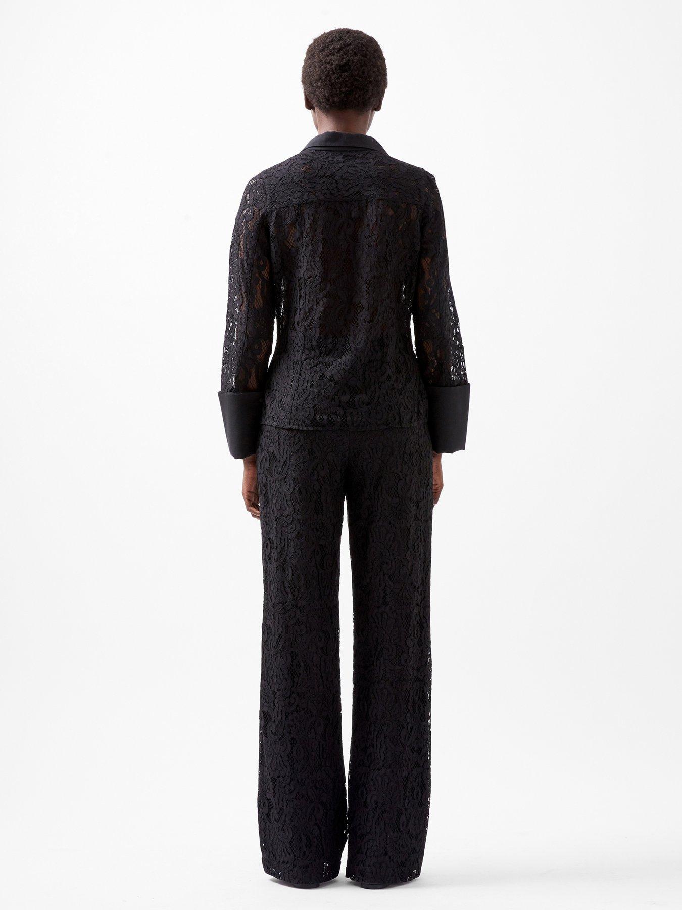 Image 2 of 6 of French Connection Long Sleeve Lace Shirt