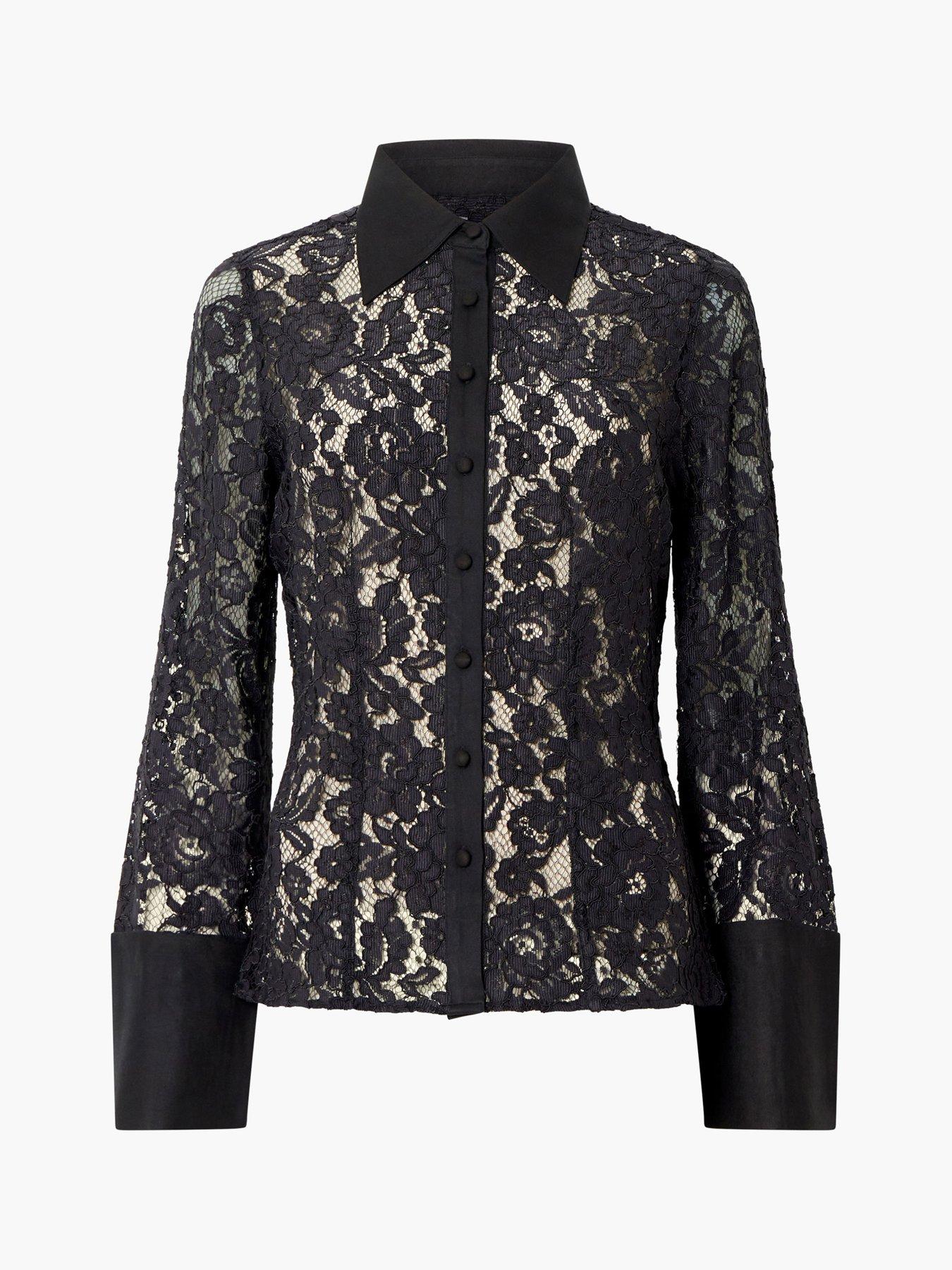 Image 6 of 6 of French Connection Long Sleeve Lace Shirt