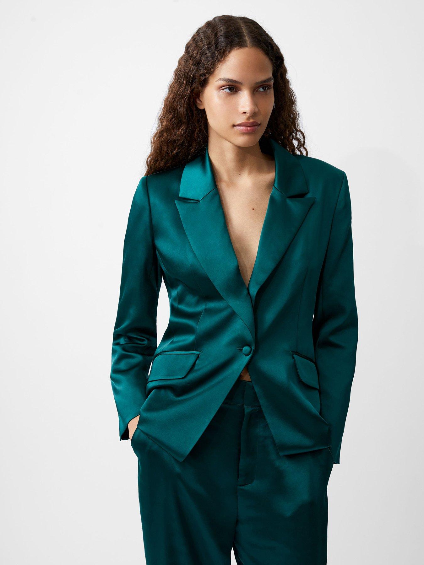 green satin blazer dress Fashion's Latest Blazer Dress