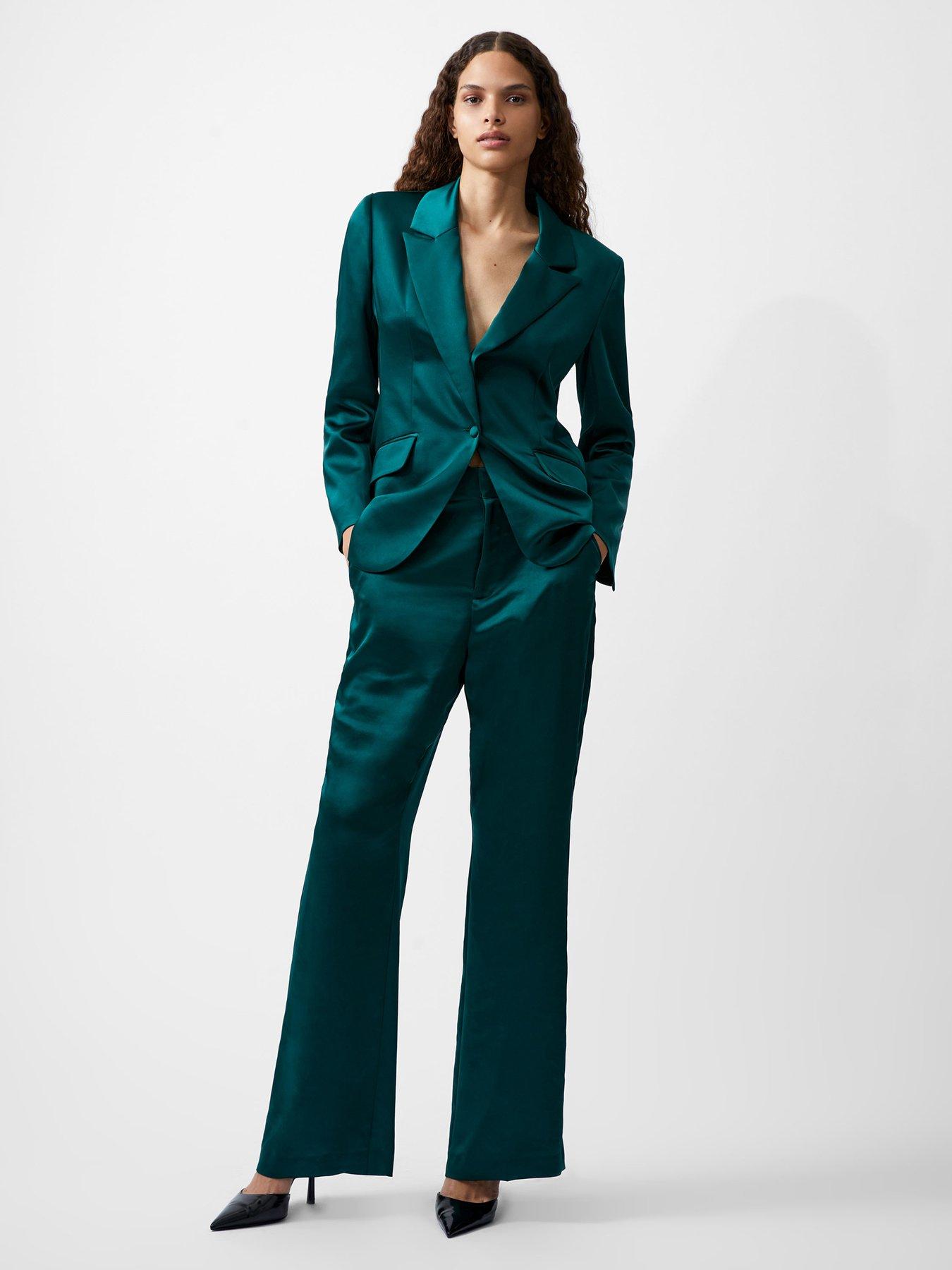 French Connection Single Breasted Satin Blazer With Padded