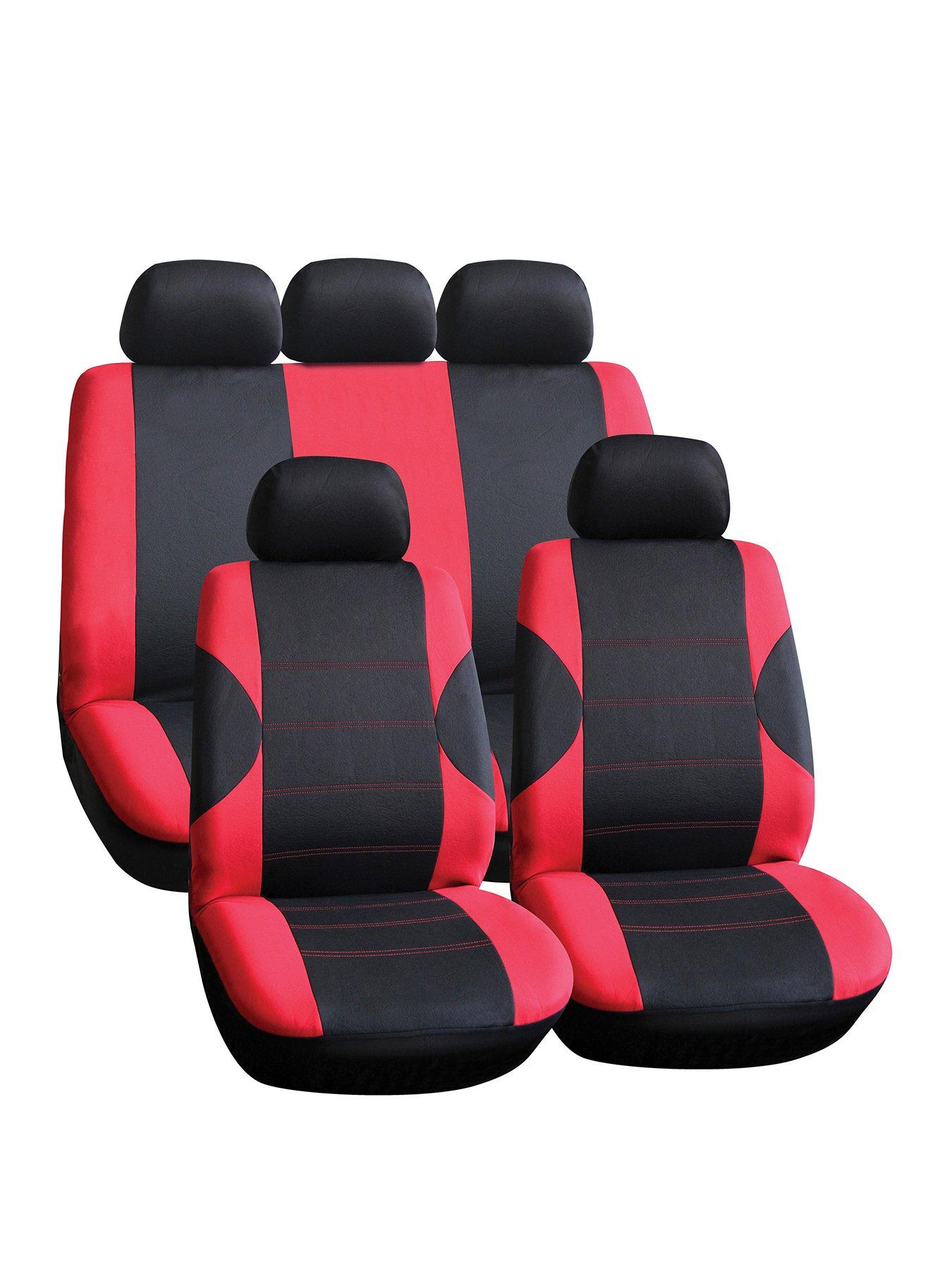 Product photograph of Streetwize Arkansas Polyester 11-piece Seat Cover Set With Zips In Red from very.co.uk