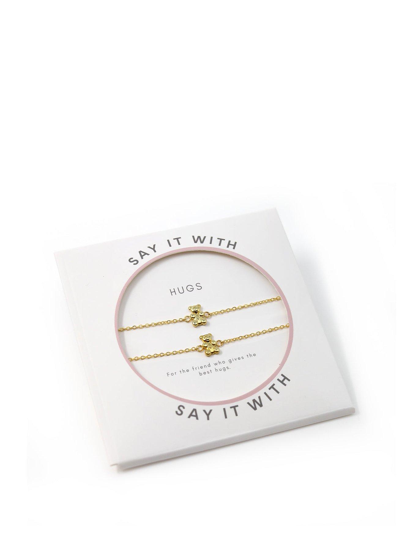 Product photograph of Say It With Children S Bear Friendship Bracelets - Yellow Gold from very.co.uk