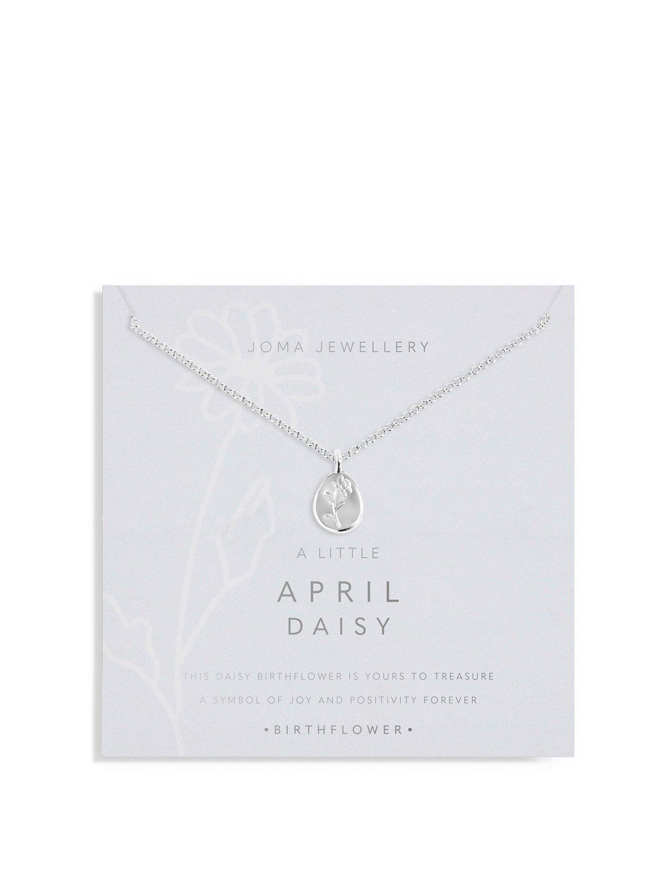 Product photograph of Katie Loxton Birthflower A Little Necklace Silver Plated Necklace 46cm 5cm Extender from very.co.uk