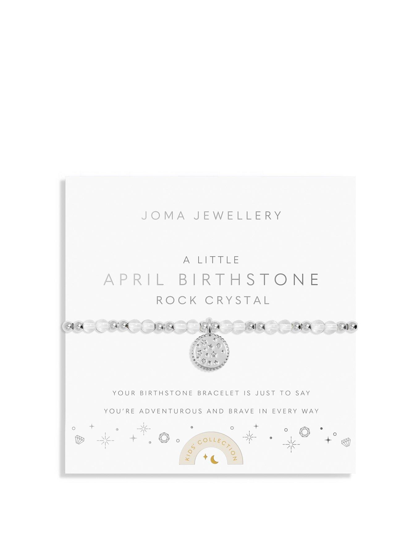 Product photograph of Joma Jewellery Childrens A Little Birthstone Bracelet In Silver Plating from very.co.uk