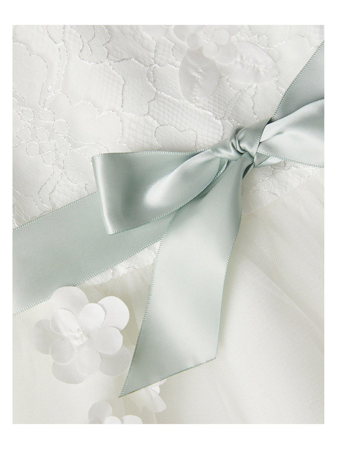 Image 3 of 3 of Monsoon Baby Girls Frankie Scuba Bridesmaid Dress - Cream