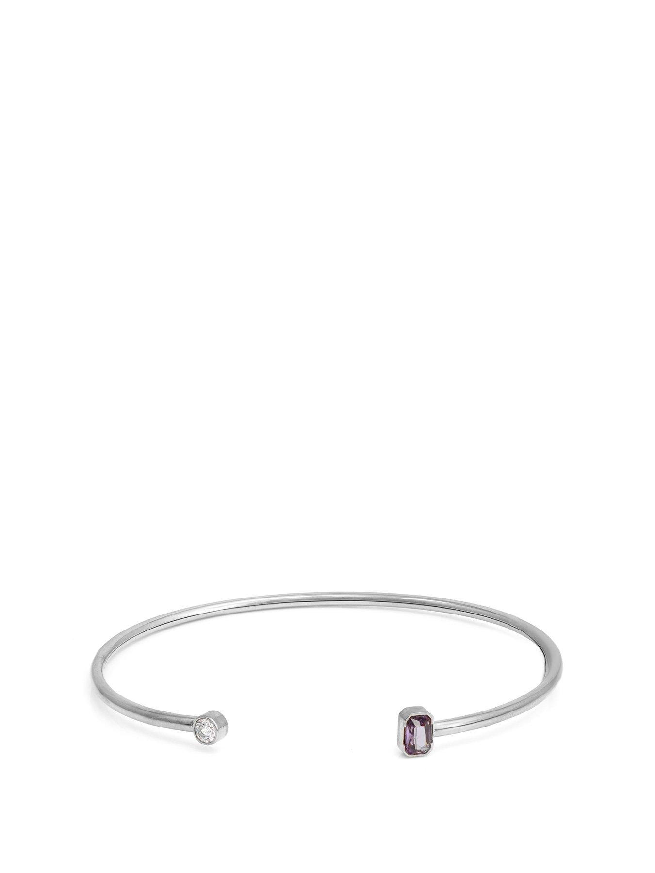 undefined Birthstone Bangle - Silver
