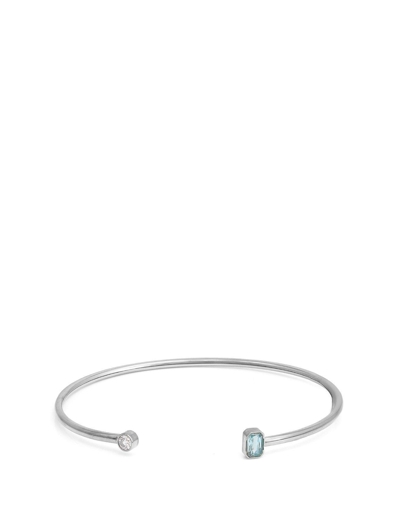 Say It With Birthstone Bangle - Silver