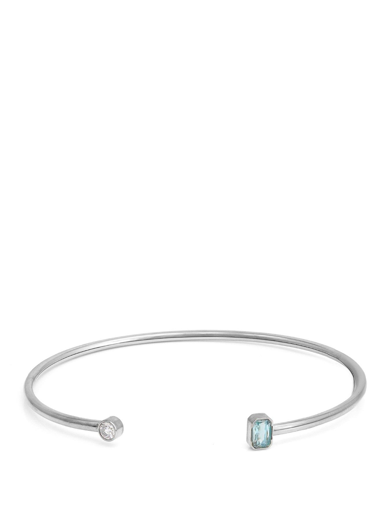 Say It With Birthstone Bangle - Silver