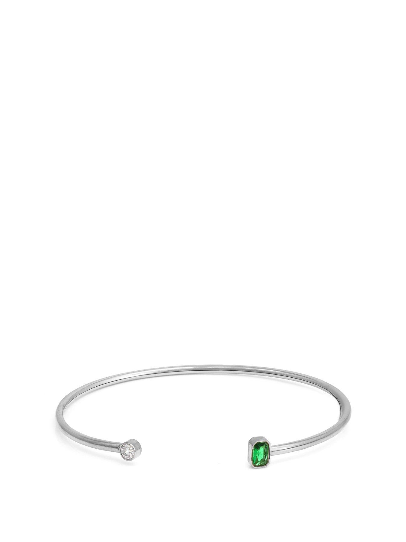 Say It With Birthstone Bangle - Silver