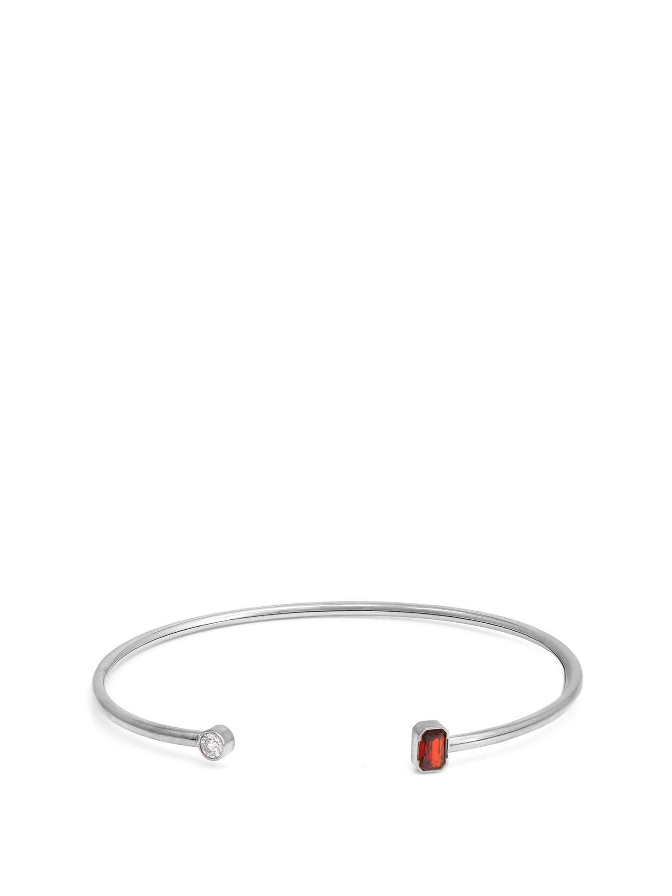 undefined Birthstone Bangle - Silver